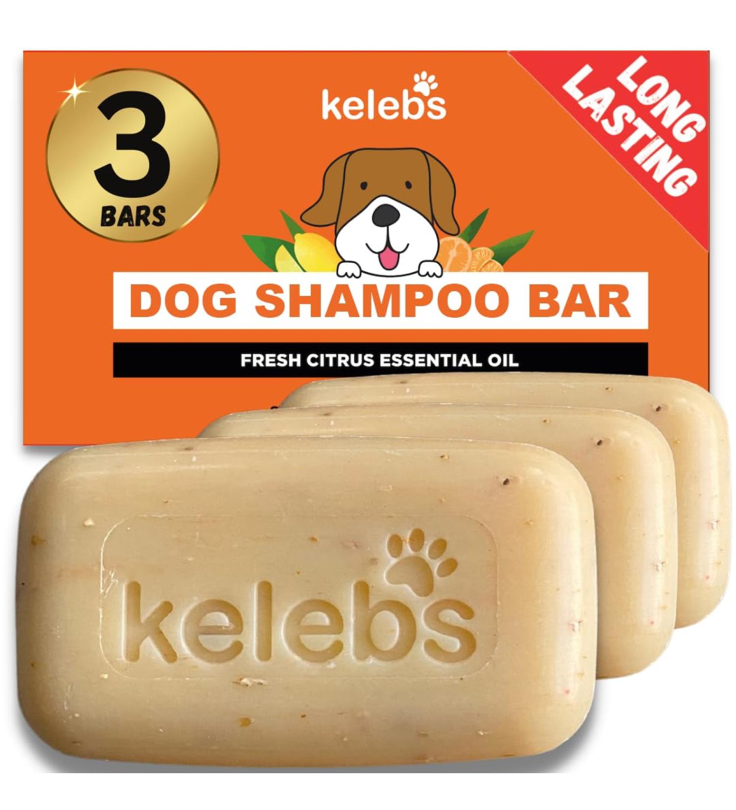 Kelebs Sensitive Dog Shampoo - Vegan Citrus Soap for Puppies | Lavender & Oatmeal | 3 Pack | Natural Dog Care - Buy Online on SooperMarket.com