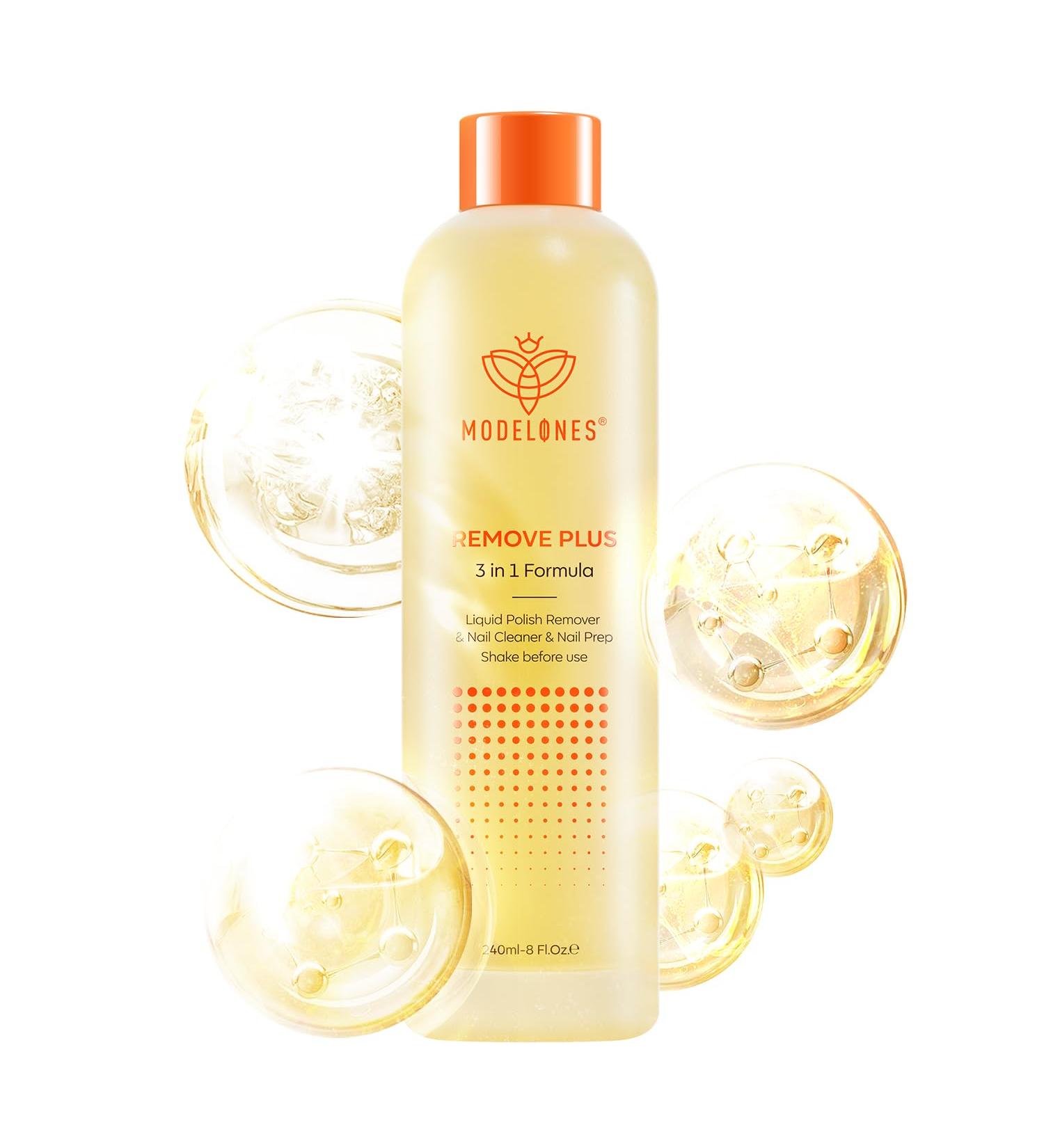 Modelones Nail Polish Remover Ultra-Powerful Acetone Gel Nail Polish Remover Enriched with Jojoba Oil Removes for All Types of Nail Polish Gel Polish Nail Glue Acrylic Gels Nail Tip & Glue(240ml) 3-in-1 Gel Nail Polish Remover Plus - Buy Online on SooperMarket.com