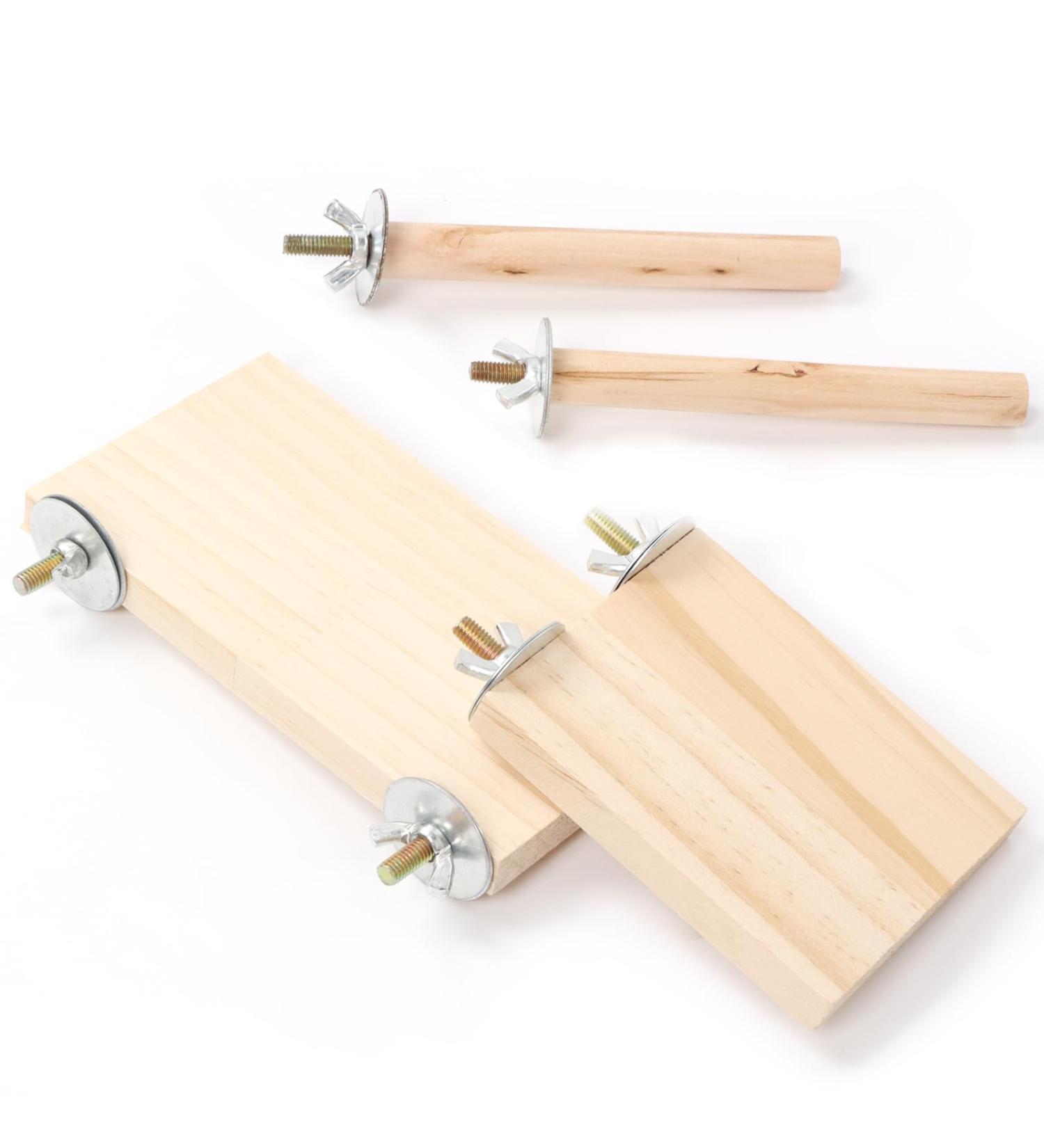 QUOZUO Bird Perches Stand Platform Natural Wood Parrot Toy Perch Stand Budgie Cage Accessories for parakeets Cockatiel Parrot - Buy Online on SooperMarket.com