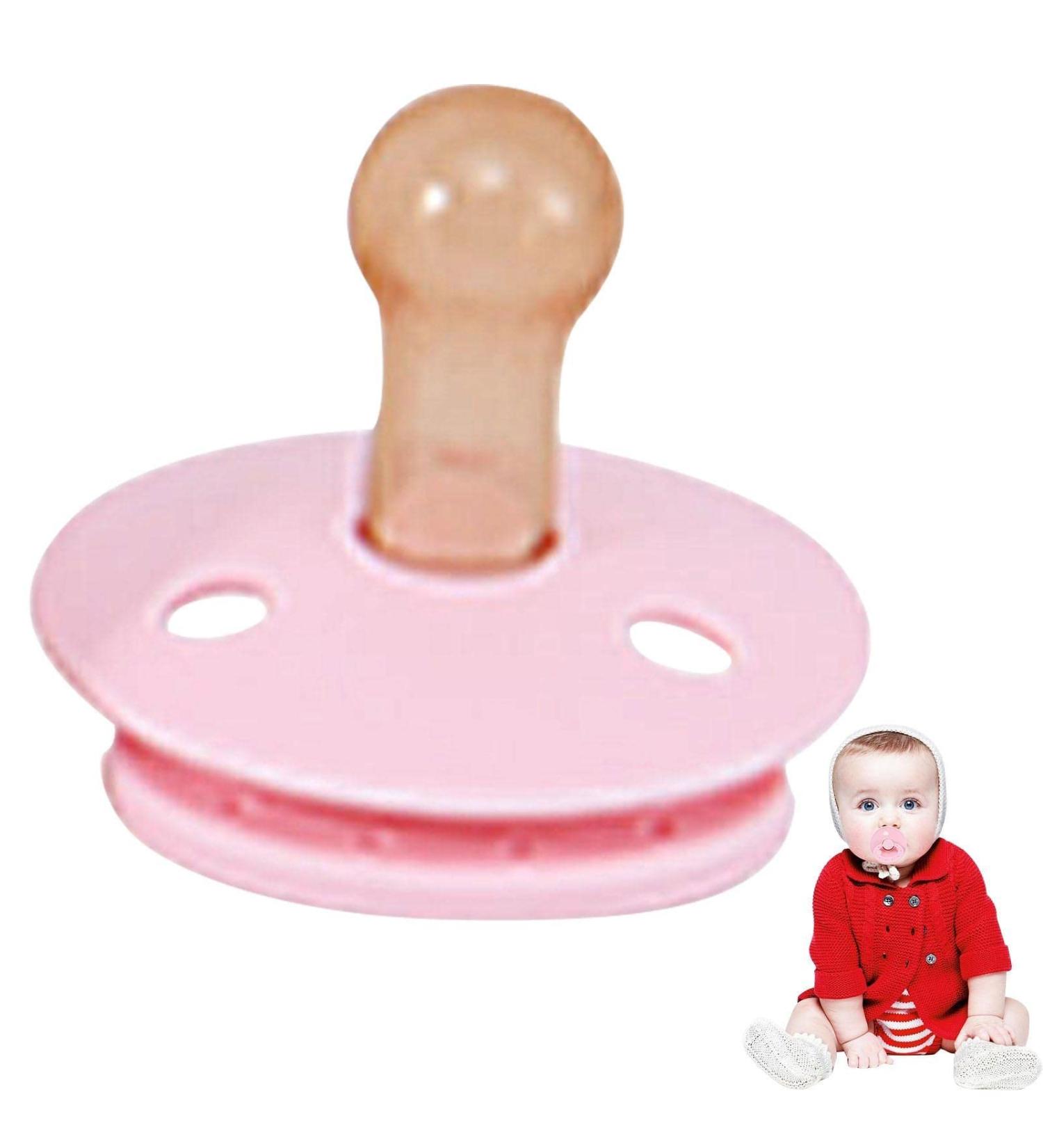 Shop Pink Silicone Baby Pacifier & Teething Ring - Ideal Teething Aid for 6 Months+ - Buy Online on SooperMarket.com