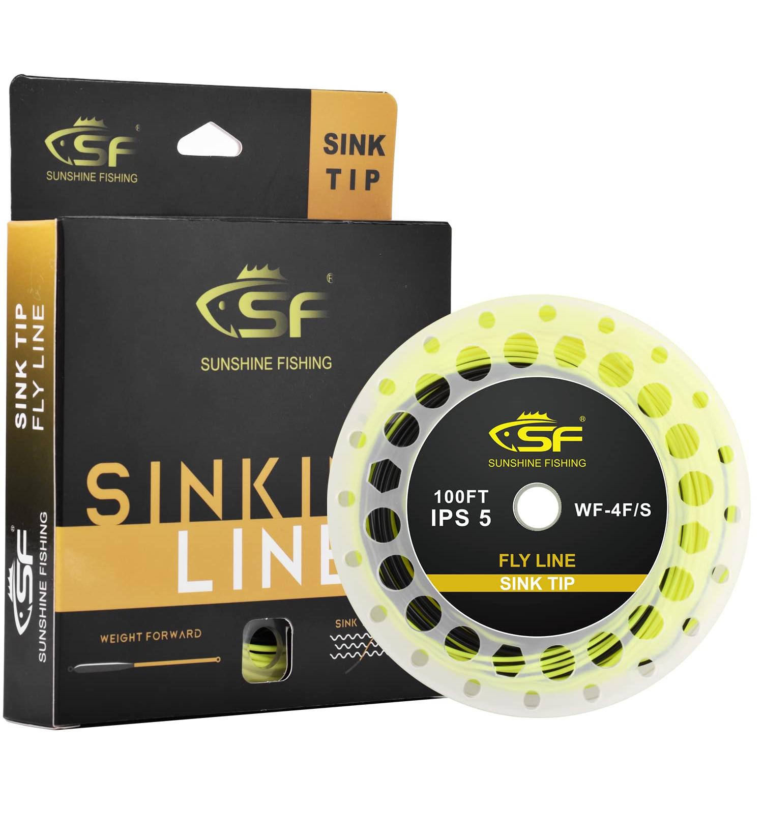 SF Sinking Tip Fly Fishing Line WF9F/S-100FT-5IPS Yellow&Black Freshwater - Buy Online on SooperMarket.com