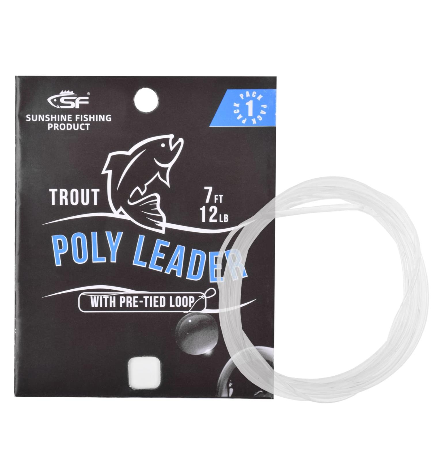 SF Fly Fishing Polyleader Monofilament Core Leader Line for Trout and Salmon - 7FT/10FT, Float/Hover/Intermediate, 3/5/7IPS - Buy Online on SooperMarket.com