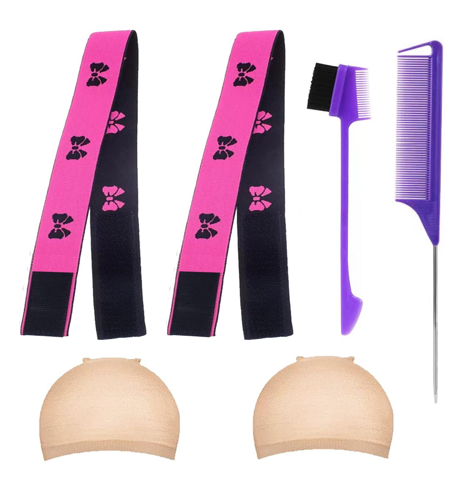 GOLRESOL Elastic Bands for Wigs - Lay Edges & Keep Wigs in Place | Wig Grip Headband - No Slip | Butterfly Design | 2pcs - Buy Online on SooperMarket.com