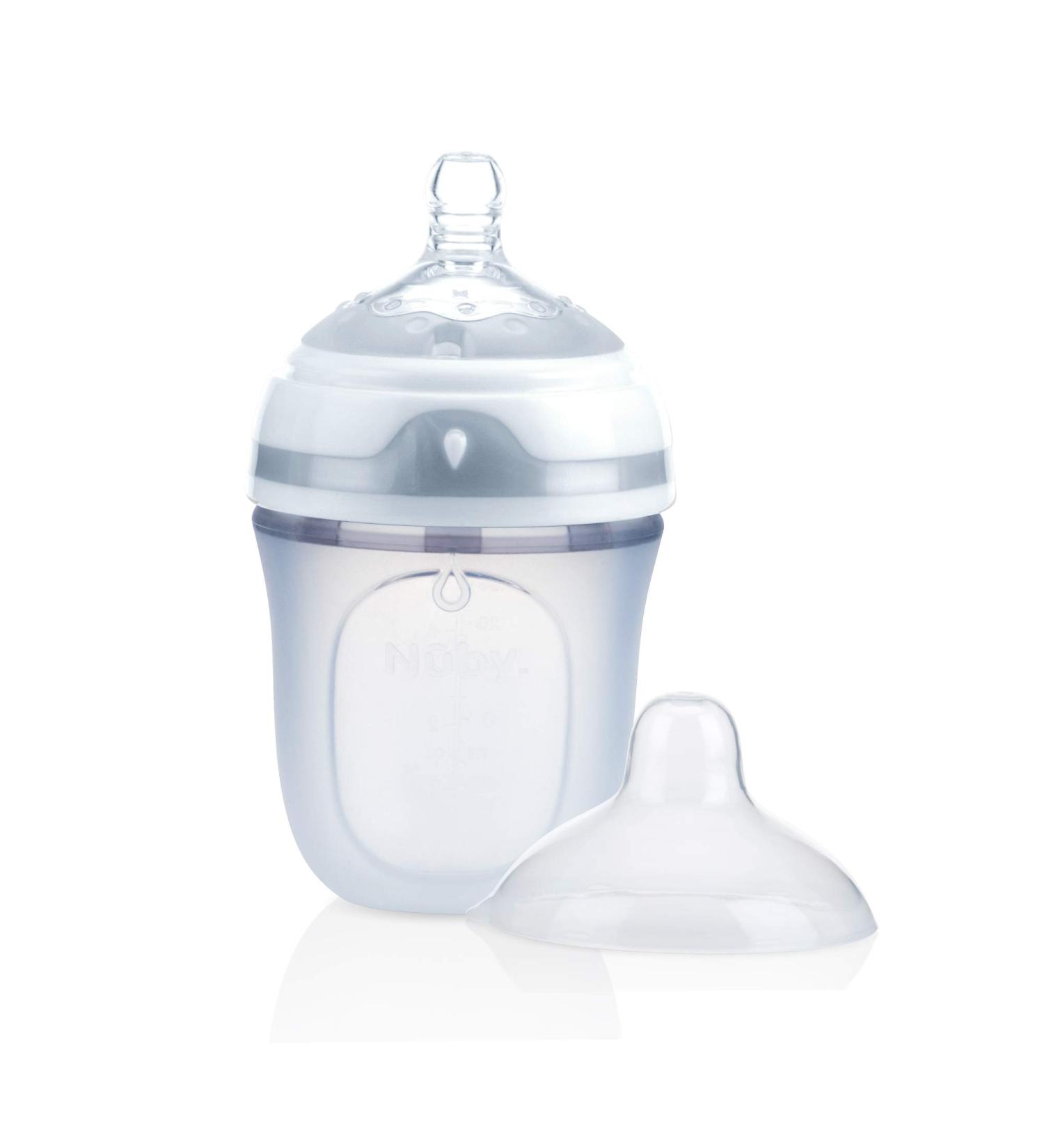 Nuby Comfort Soft Squeezable Silicone Bottle 5 Oz - Hygienic and Easy to Clean - Buy Online on SooperMarket.com
