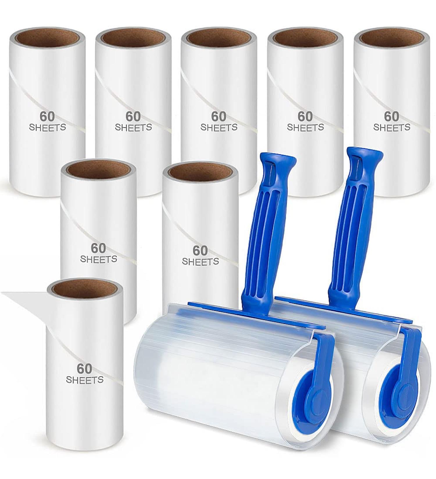 Lint Rollers for Pet Hair Remover Roller Sticky Roller Clothes Brush 600 Sheets Adhesive Roller with 10 Lint Roller Refills & 2 Handles for Coat Fabric Bed Fluff & Dust - Buy Online on SooperMarket.com