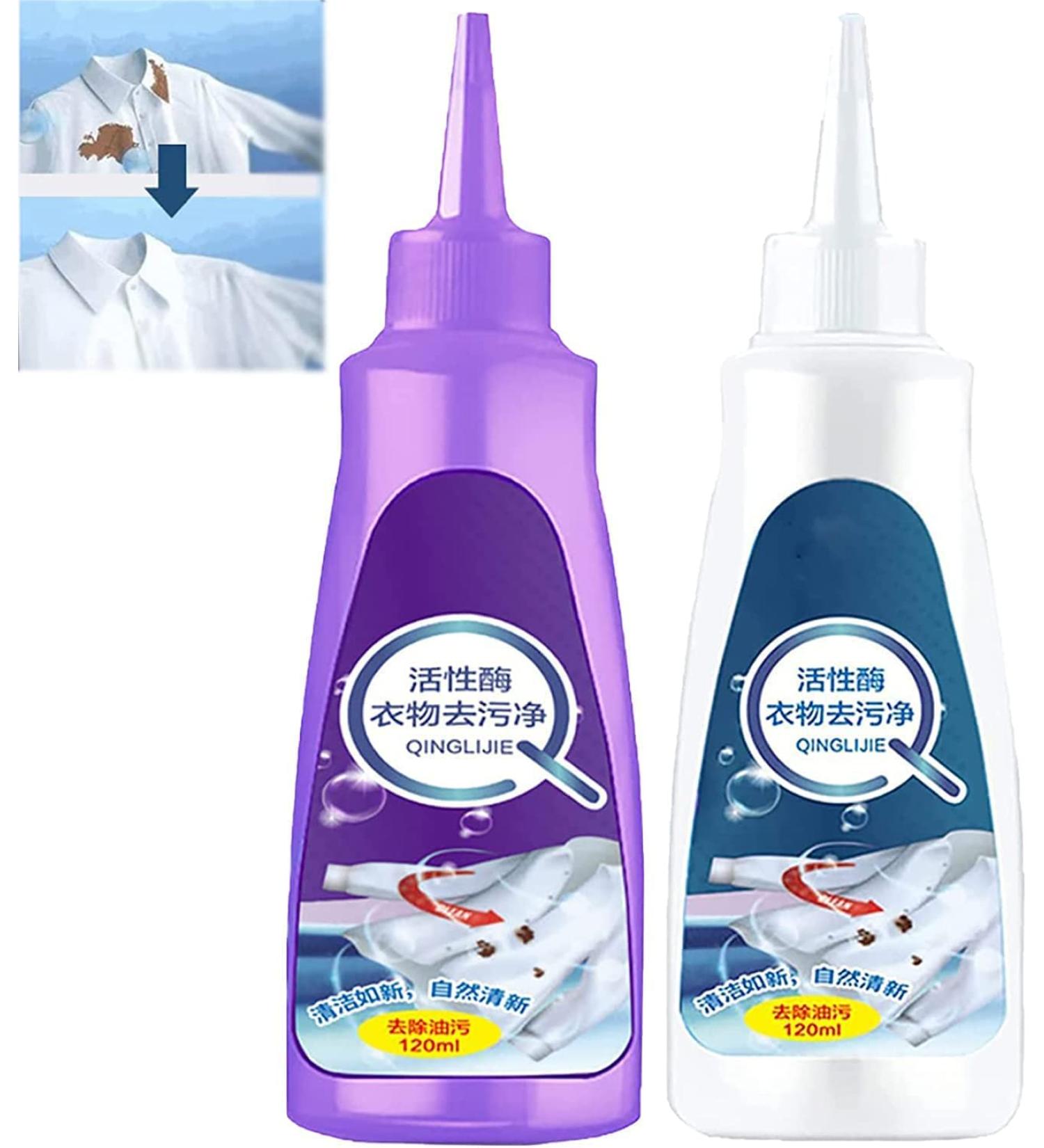 Active Enzyme Clothing Stain Remover - White Shirt Guardian Biological Enzyme Laundry Detergent Clothing Quick Laundry Dry Cleaner for All Clothes Fabrics (mixed 2pcs) - Buy Online on SooperMarket.com