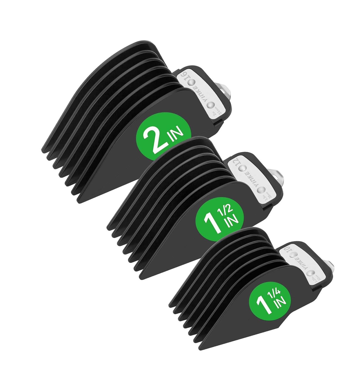 Wahl Hair Clipper Guards Set - 1 1/4 1 1/2 2 NO.16 NO.12 NO.10 - Fits Most Size Clippers - Pack of 3 - Black - Buy Online on SooperMarket.com