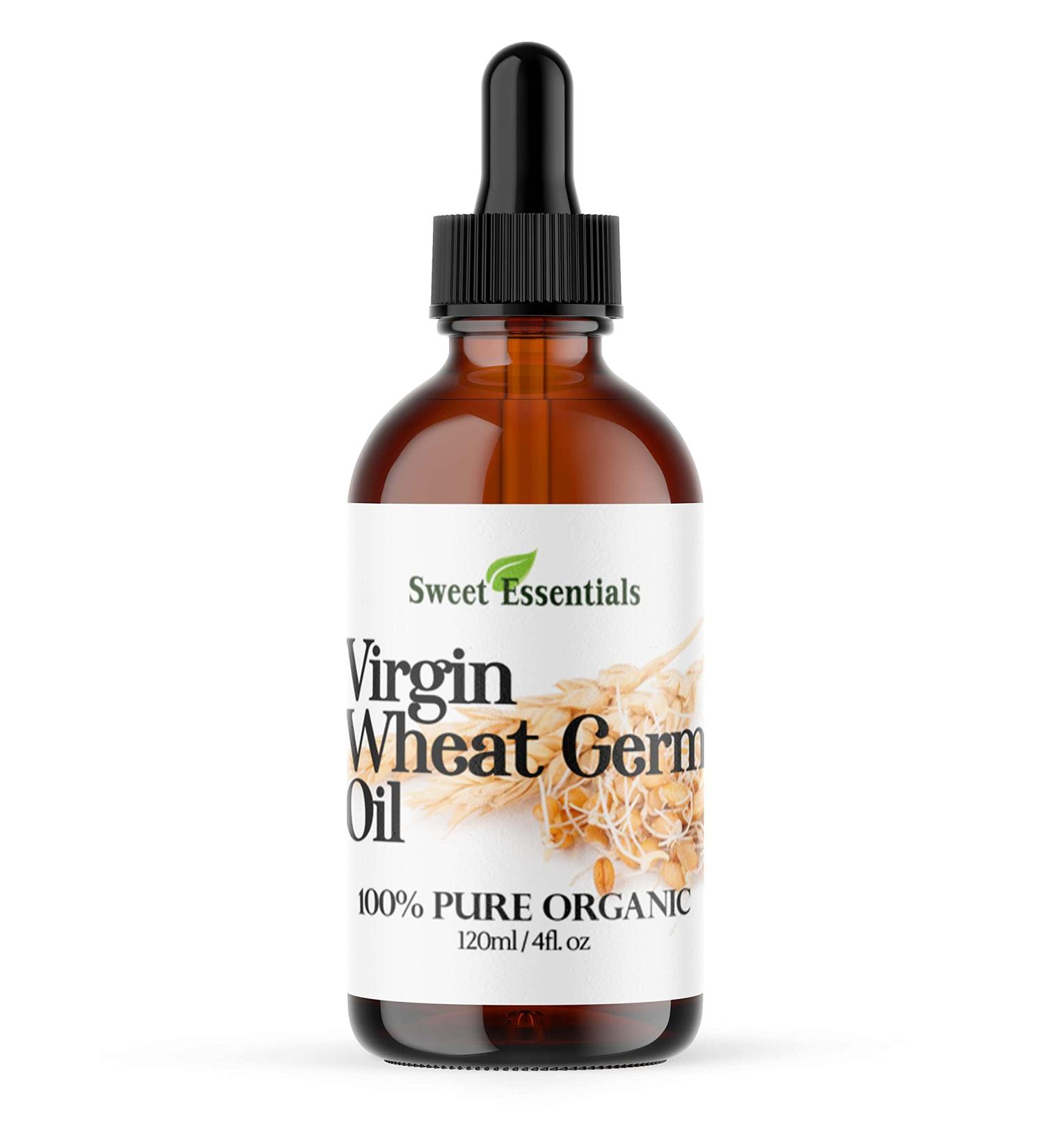100% Organic Unrefined Wheat Germ Oil - Imported From Italy - 4oz Glass Bottle - Cold-Pressed Natural Moisturizer for Skin, Hair, and Face - Stretch Mark Relief - Non-GMO - Buy Online on SooperMarket.com