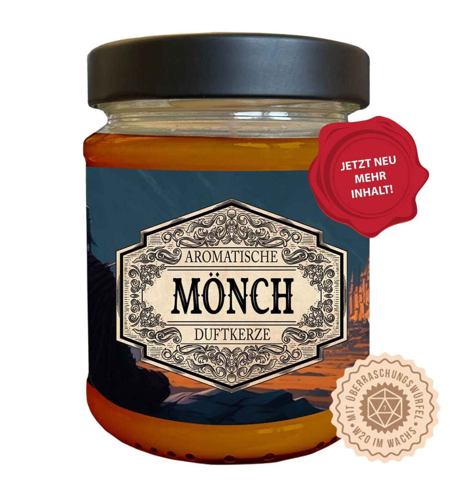Role Play Scented Candle Monk with Hidden D20 Dice - Handmade in Germany | 240ml 40 Hours Burn Time - Buy Online on SooperMarket.com