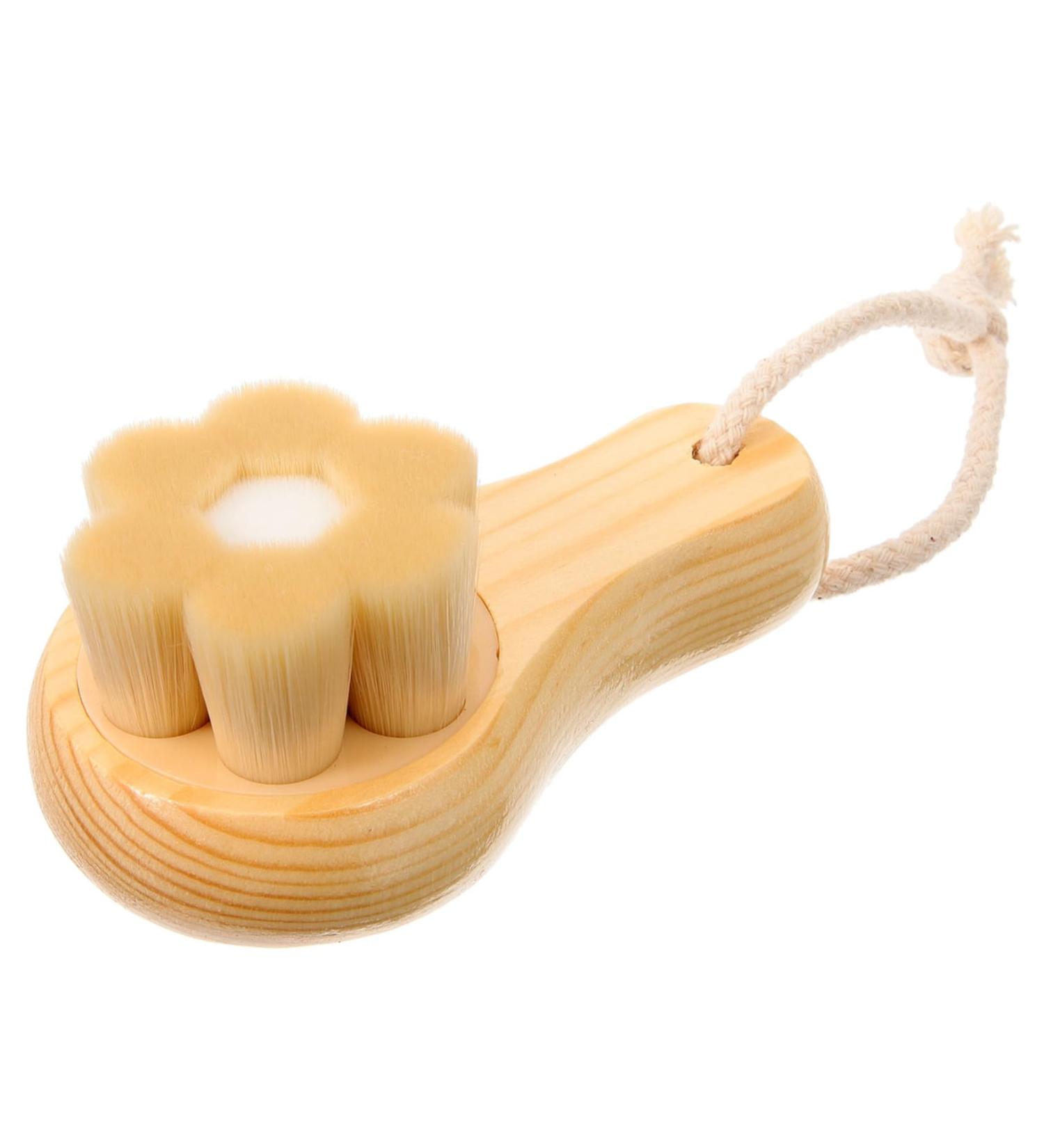 HAPINARY Face Exfoliator artificial fiber wooden handle wooden Pore Brush skin care tools washbasin skin care soft fur cleasing milk face dry brush dry brushing the face face scrub brush - Buy Online on SooperMarket.com