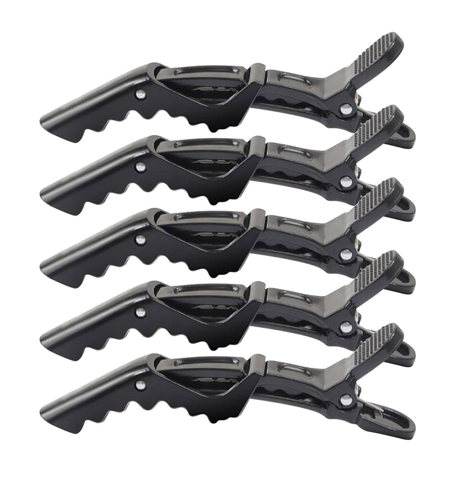 Yueci 5-Piece Crocodile Hair Clips - Professional Plastic Styling Clamps for Hairdressers & Salon Use - Buy Online on SooperMarket.com