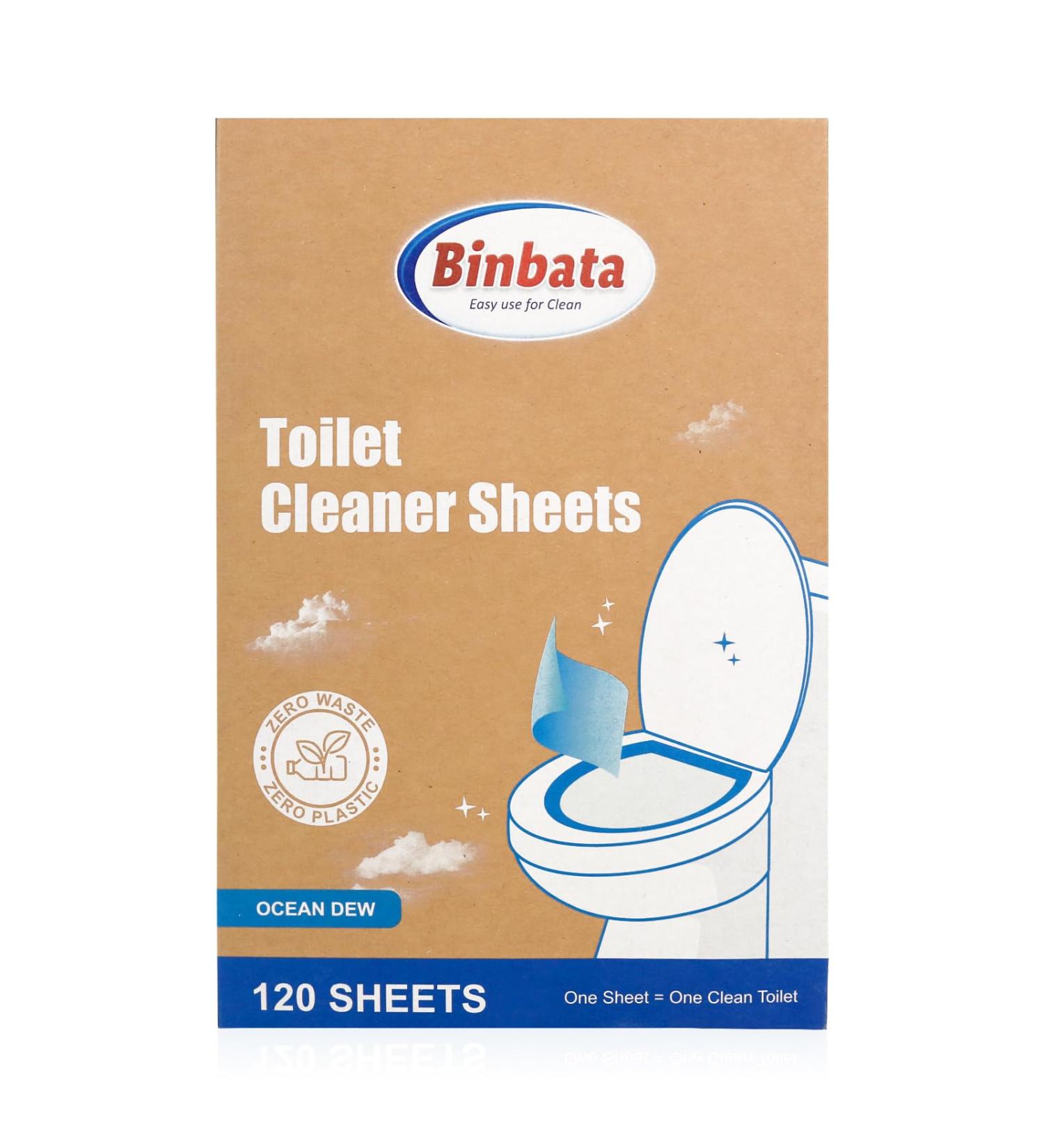 Eco-Friendly Toilet Cleaner Strips | 120 Quick Foaming Sheets - Biodegradable Plastic-Free Ocean Dew Scent - Buy Online on SooperMarket.com