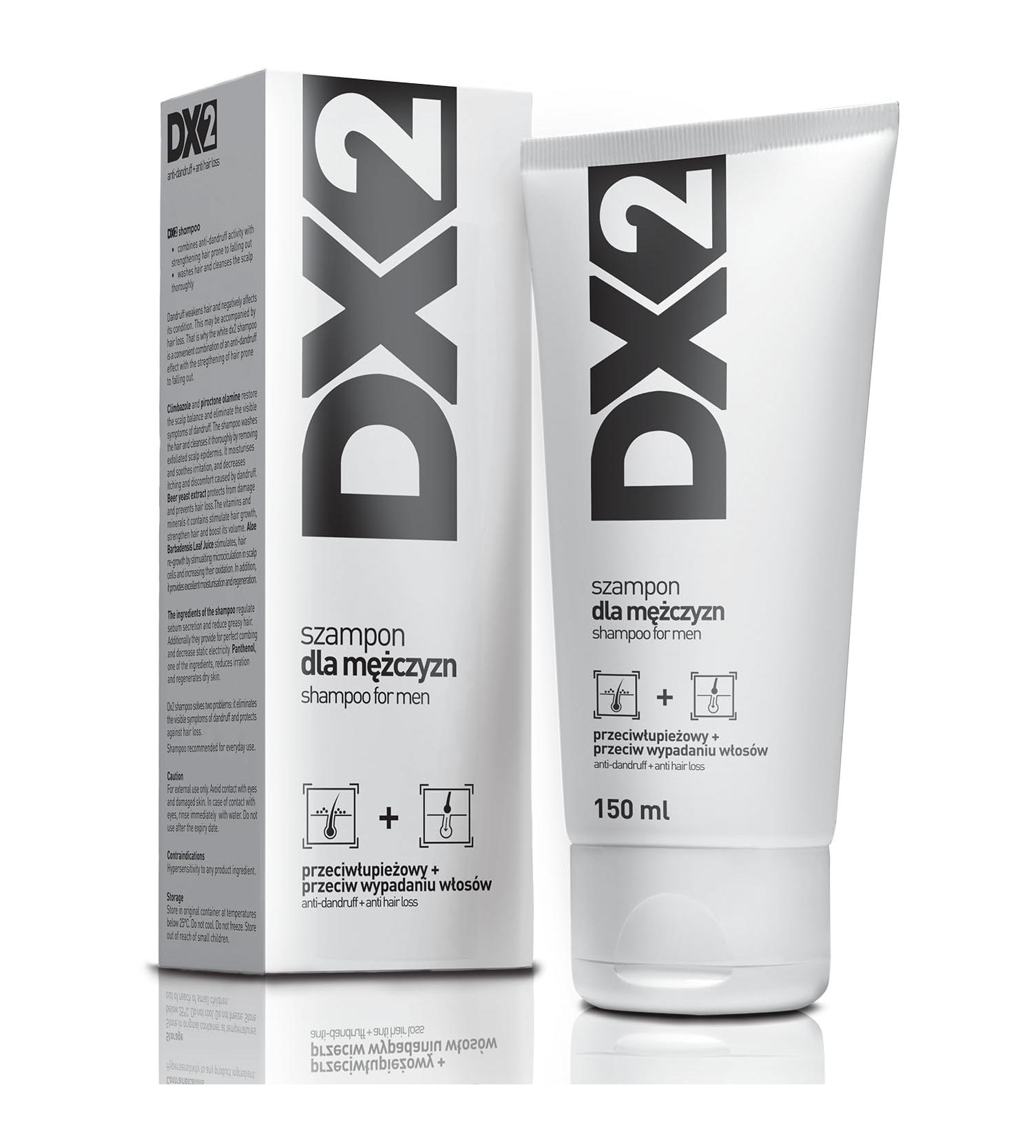 DX2 Anti-Dandruff & Hair-Loss Shampoo for Men - Double-Action Formula | 150ml - Effective Everyday Use - Buy Online on SooperMarket.com