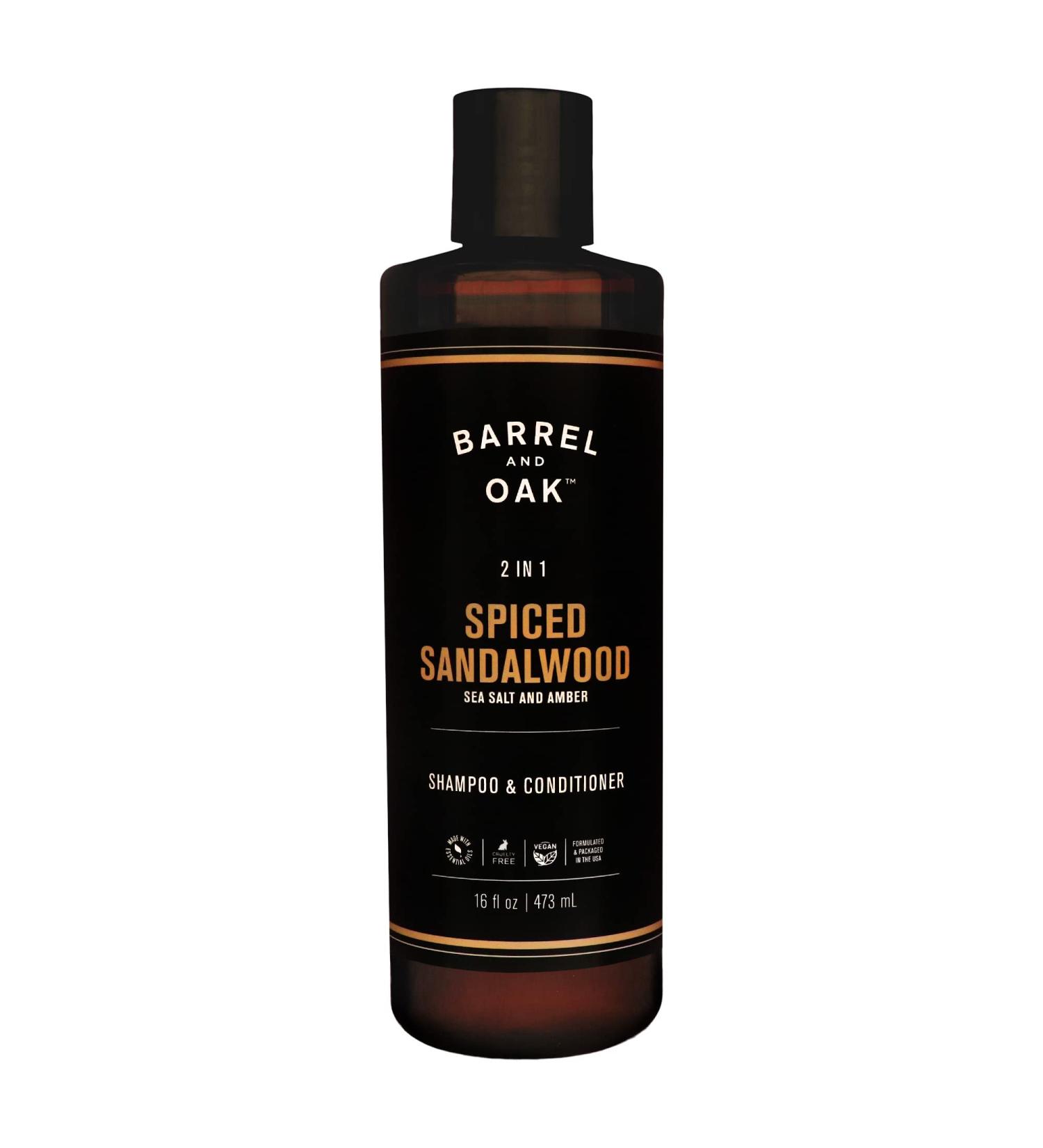 Barrel and Oak Moisturizing Shampoo & Conditioner Set for Men | Organic Argan Oil | Fragrant Amber & Spiced Sandalwood | 16oz | International Shipping Available - Buy Online on SooperMarket.com