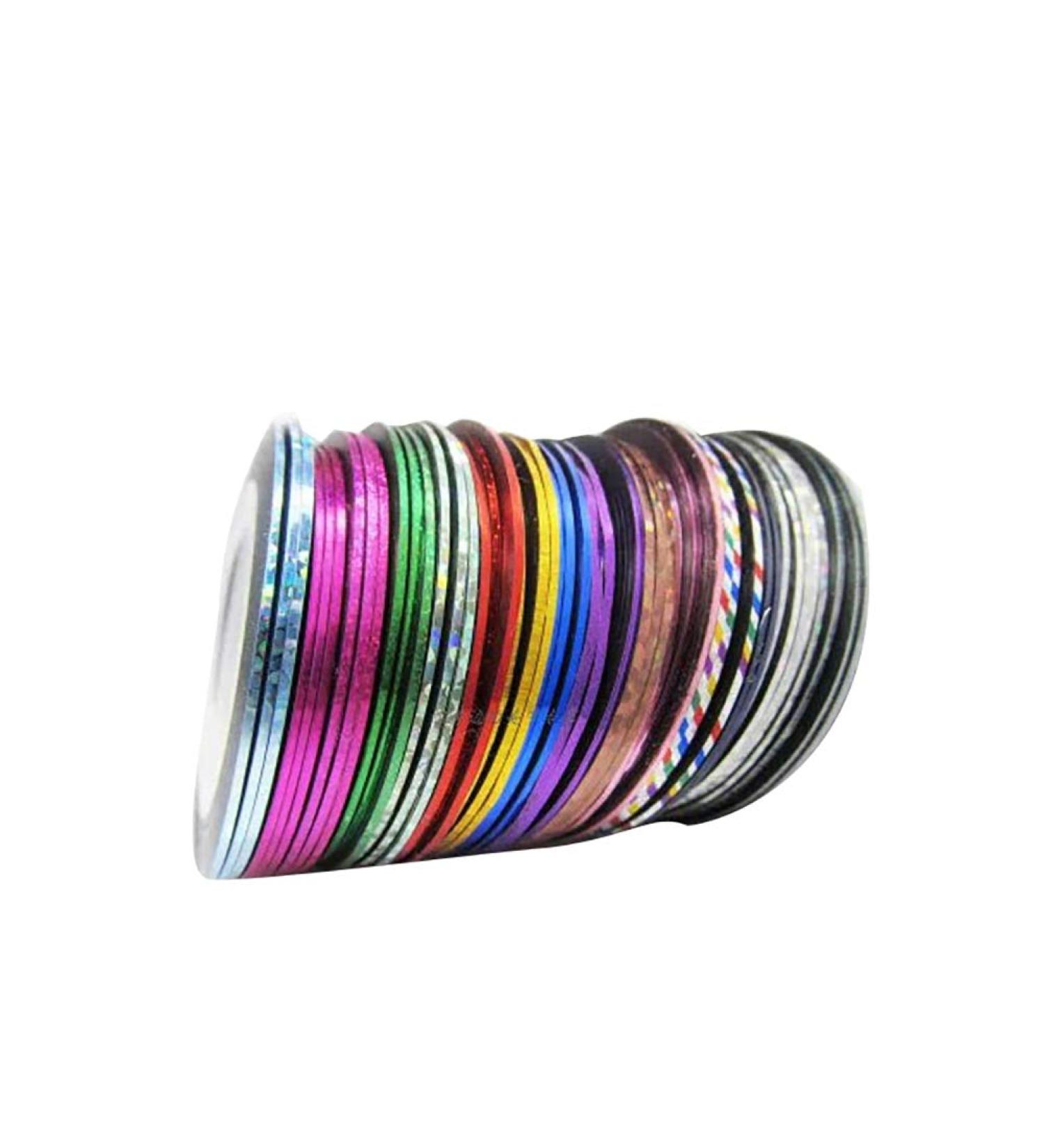 38 Rolls Nail Striping Tape Line Multicolor Rolls Striping Tape Line Nail Art Decoration Sticker Diy Nail Tip Mixed Colors - Buy Online on SooperMarket.com