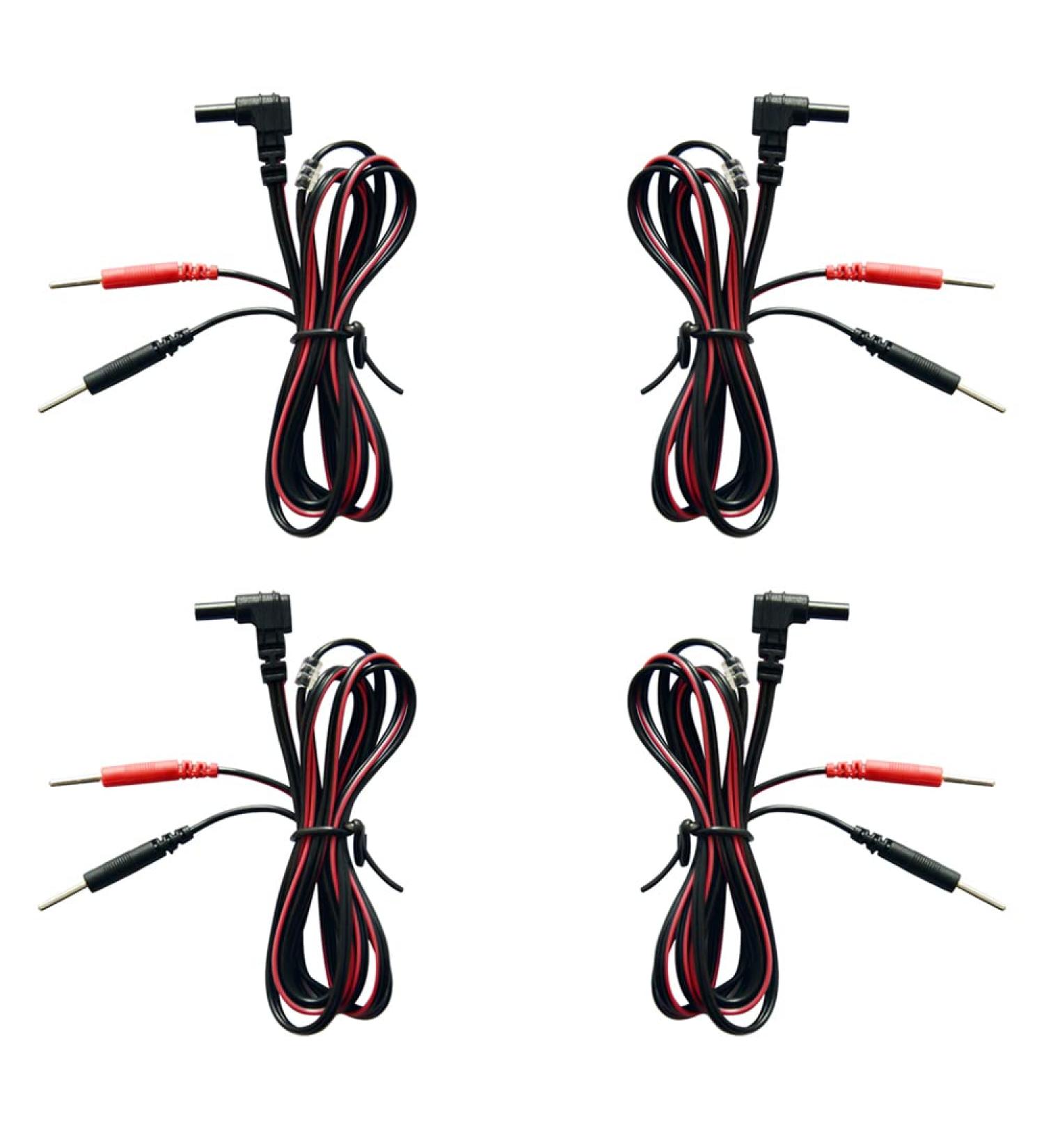 Standard Lead Wires SET OF Four for Tens and EMS Units-Work with Tens Neo Tens 7000 Twin Stim Tens 3000 TENS 9000 4pcs - Buy Online on SooperMarket.com