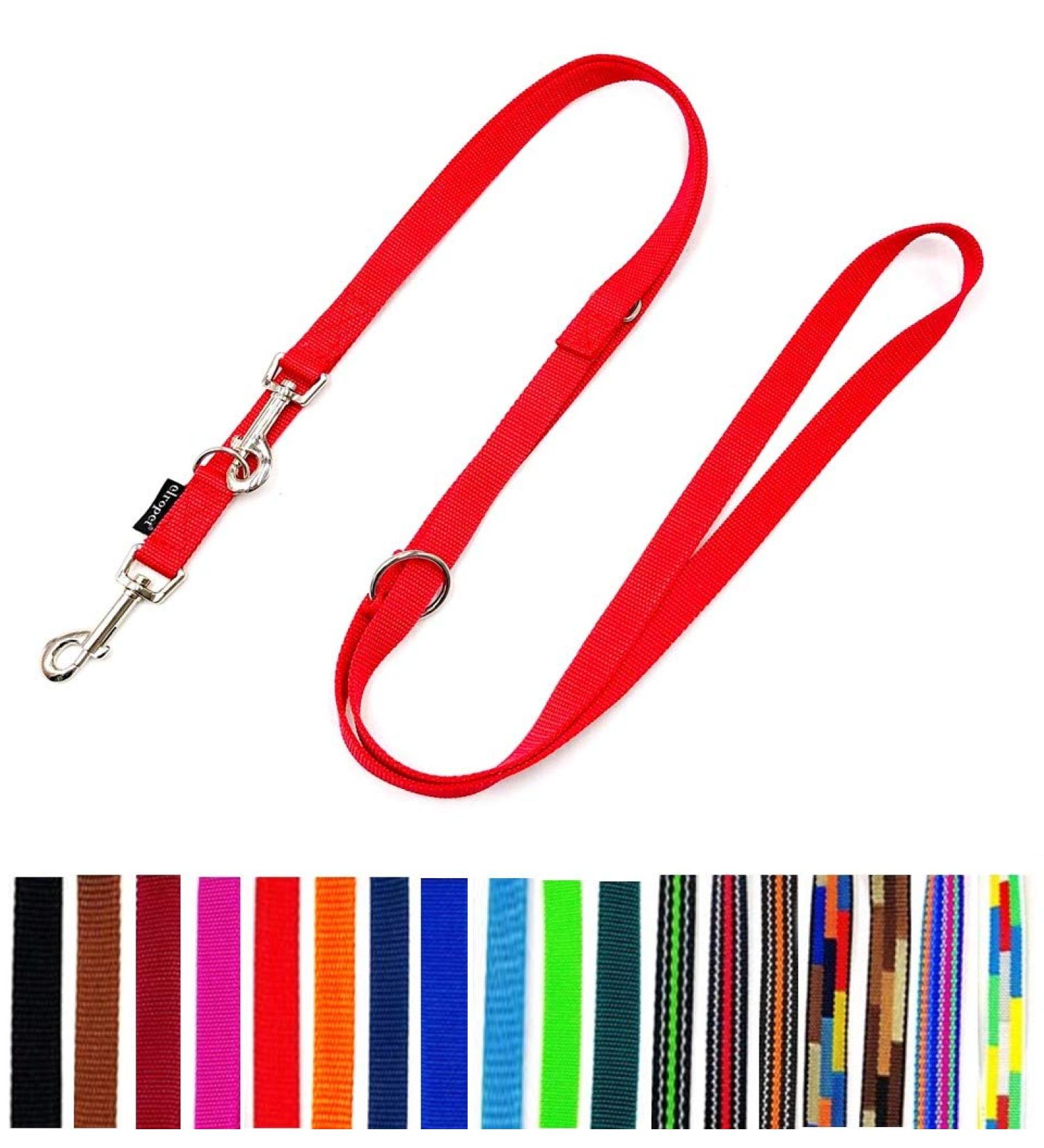 Dog leash double leash adjustable 2m / 2.40m / 2.80m / 3.50m / 5m large dogs 20mm/25mm (Red 20mm 2.00m) Red 20mm 2.00m