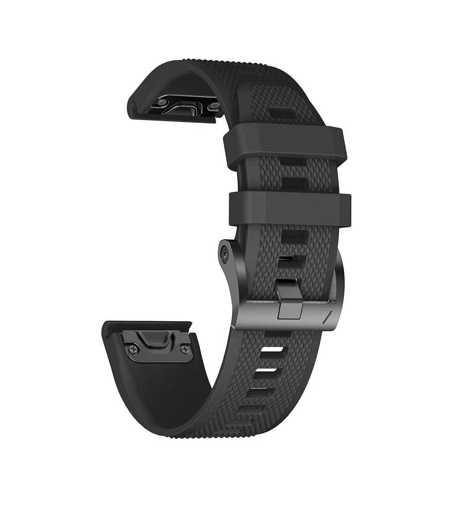ANCOOL 22mm Soft Silicone Watch Band Replacement for Garmin Fenix 5/6/7 - Easy Fit, Black - Buy Online on SooperMarket.com