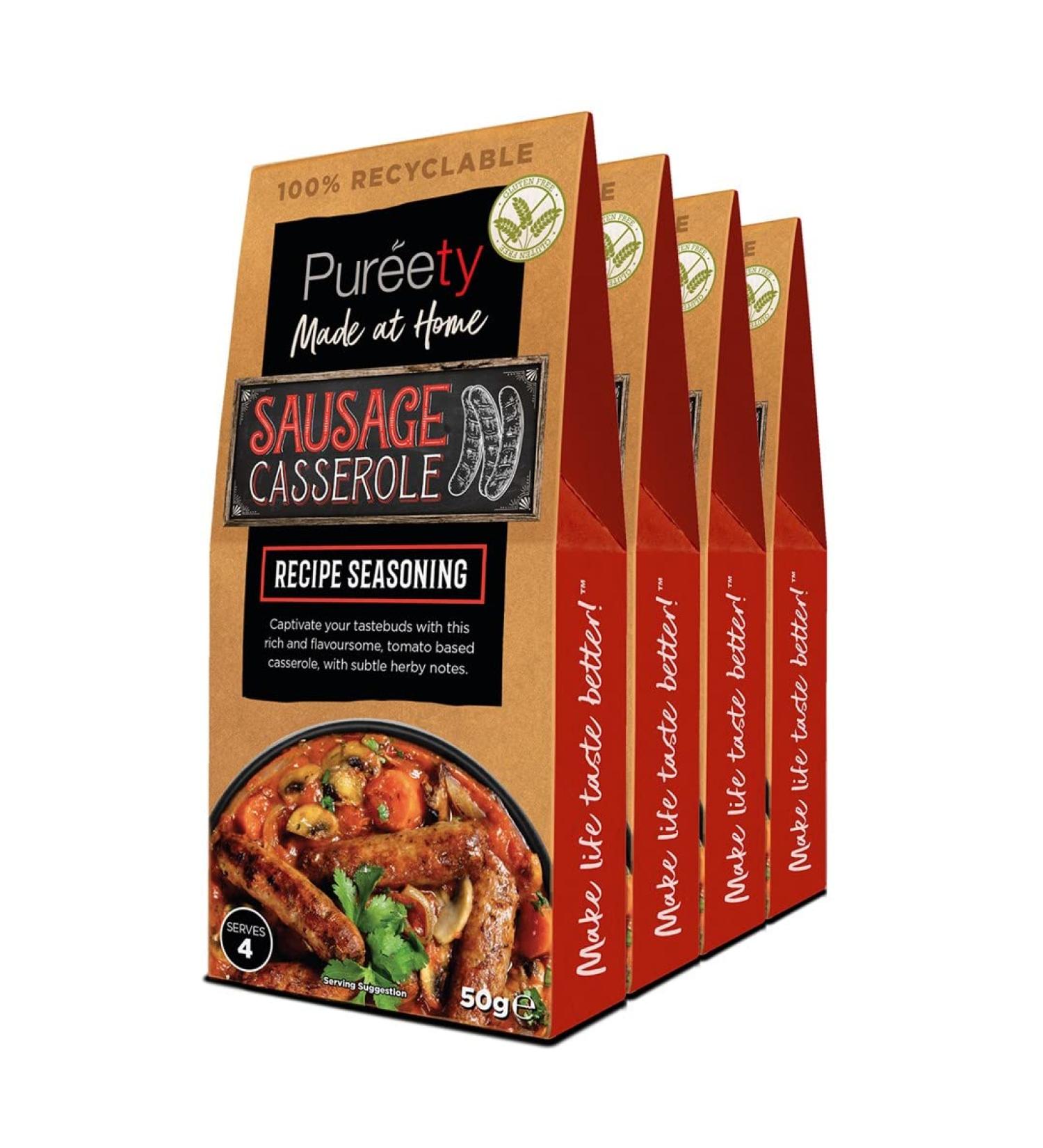 Pureety GLUTEN FREE Sausage Casserole Recipe Seasoning x 4 packs