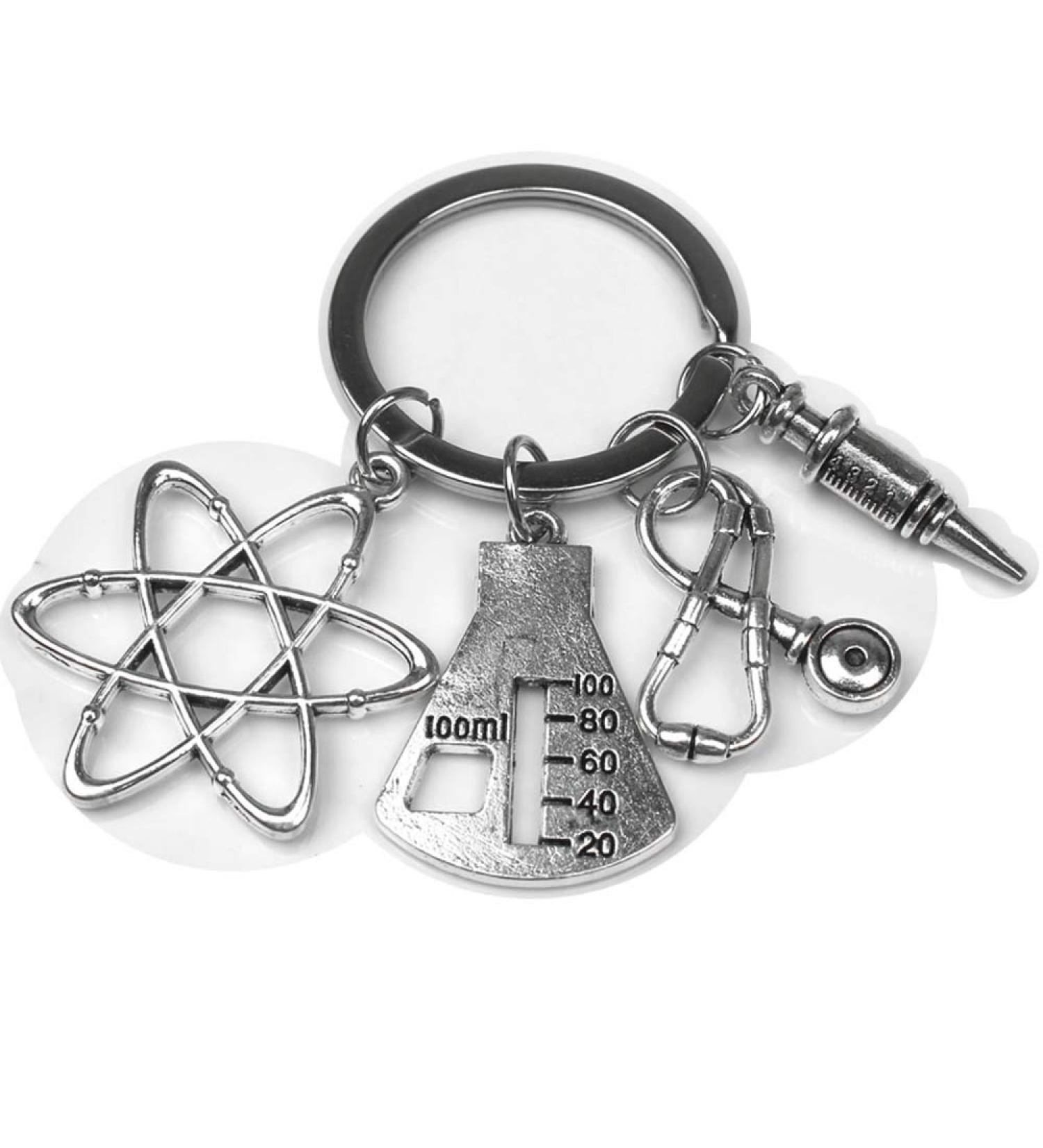 Medical key chain needle syringe stethoscope cute keychain jewelry gift DIY handmade (#3)