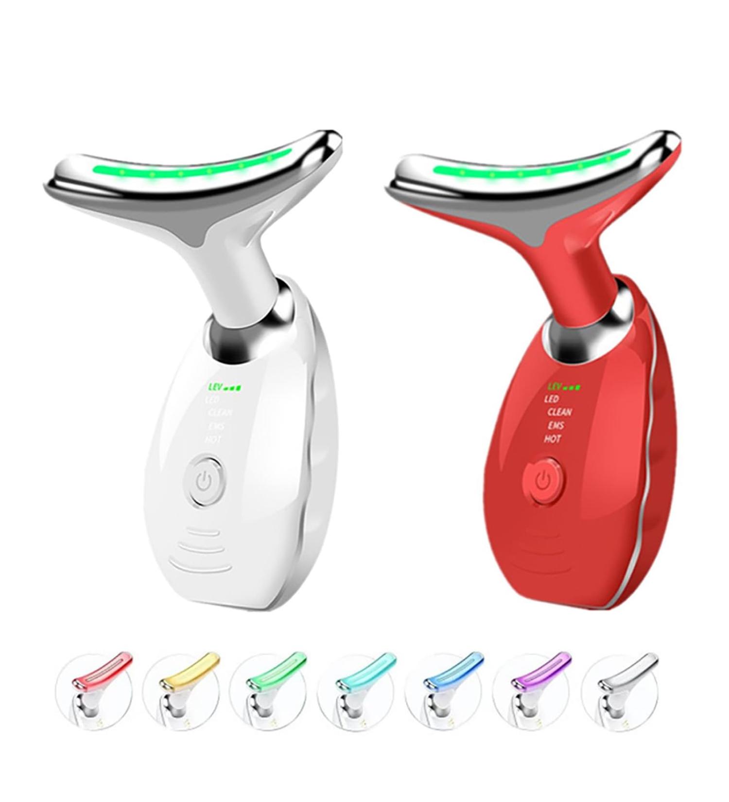 Nadove Micro-Glow Facial Nadove Micro Glow Face Sculptor Micro Glow Facial Machine Microcurrent Multifunctional Facial Massager Double Chin Eliminator (White+Red) - Buy Online on SooperMarket.com