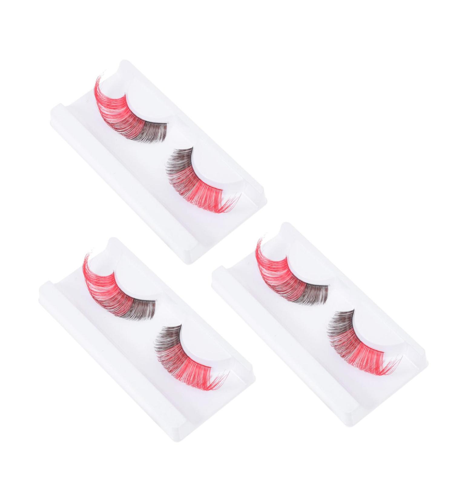ABOOFAN 3pairs Halloween False Eyelashes Fake Eyelashes Artificial Eyelashes Women False Eyelashes Cosplay Eyelashes Lashes Exaggeration Lashes Extend 3d Imported Fiber Strip - Buy Online on SooperMarket.com
