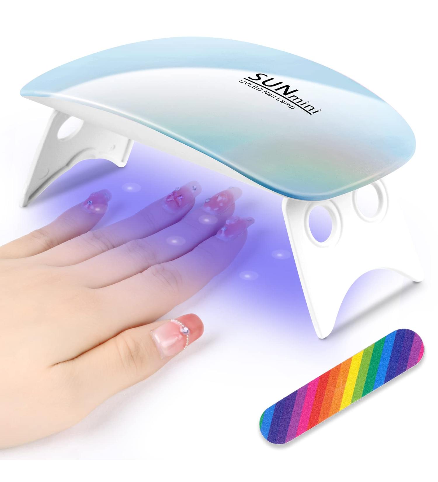 Uraqt Mini UV Nail Lamp - Portable LED Nail Dryer with Timer & Nail Tools for Gel Nails - USB Powered (Blue) - Buy Online on SooperMarket.com