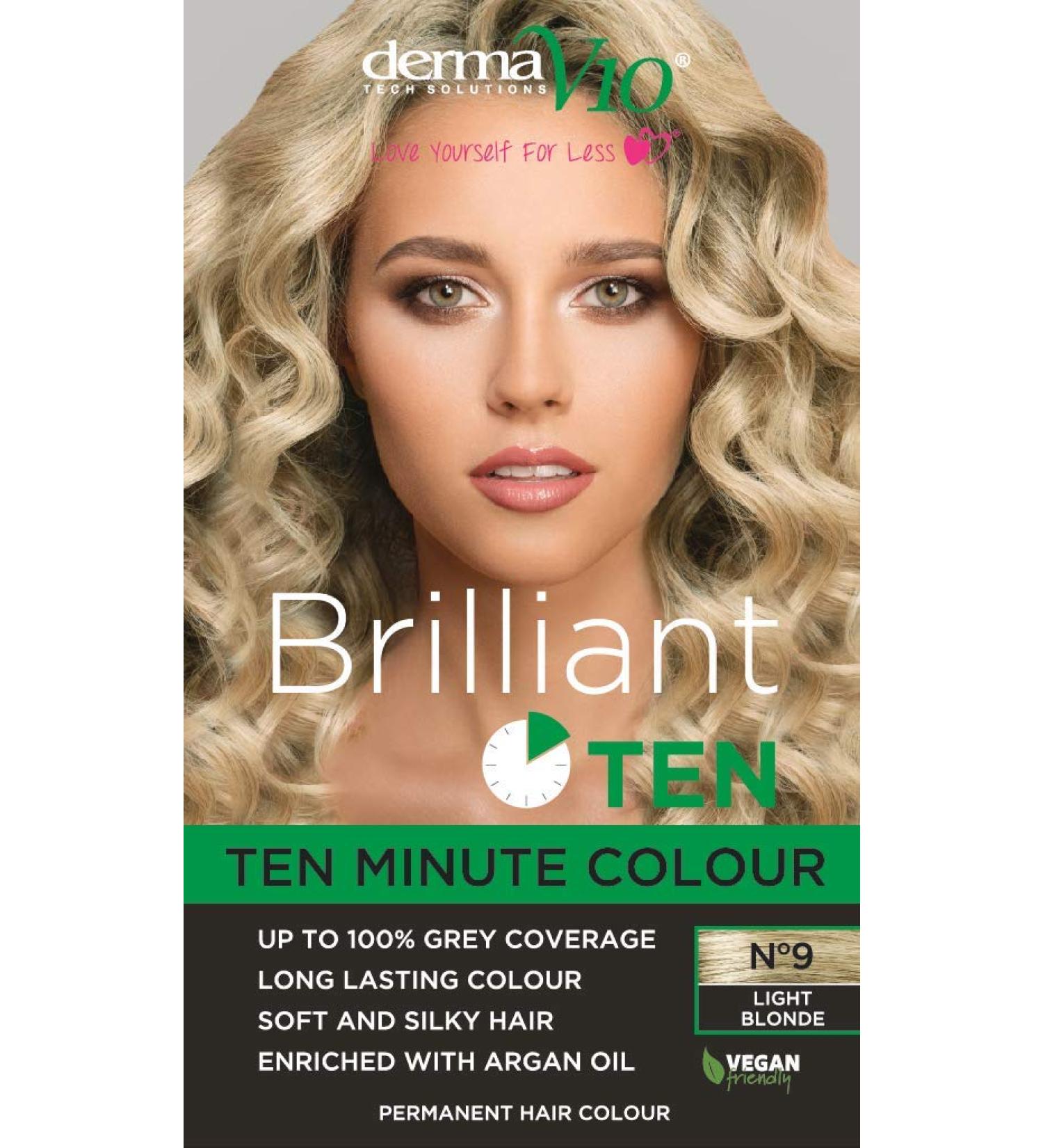 Derma V10 Brilliant Ten Hair Colour No9 Light Blonde 180 ml