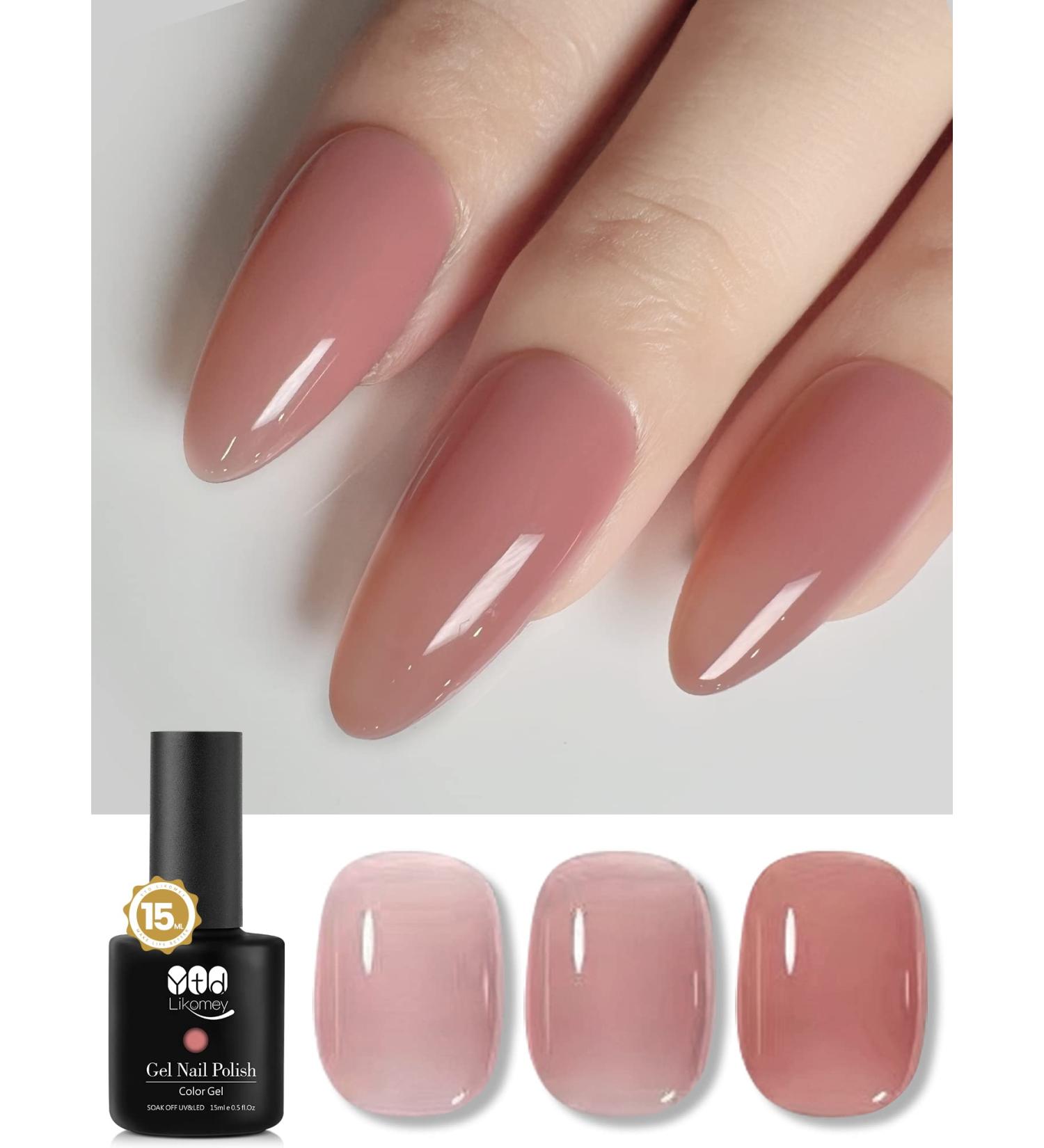 YTD Likomey Nude Gel Nail Polish 15ml - Rose Pink Translucent French Jelly Skin Tone UV Varnish - Buy Online on SooperMarket.com