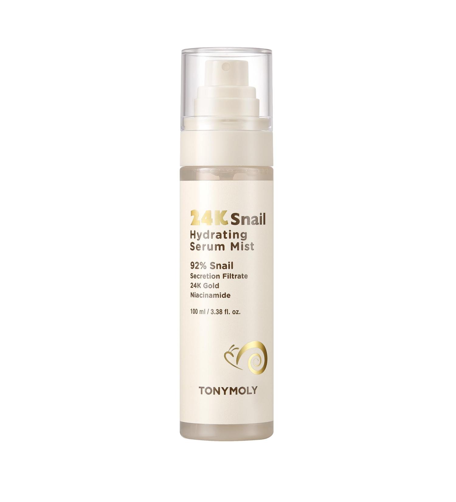 TONYMOLY 24K Snail Hydrating Serum Mist | 92% Snail Mucin | Best Hydrating Korean Skincare Toner & Moisturizer - Buy Online on SooperMarket.com