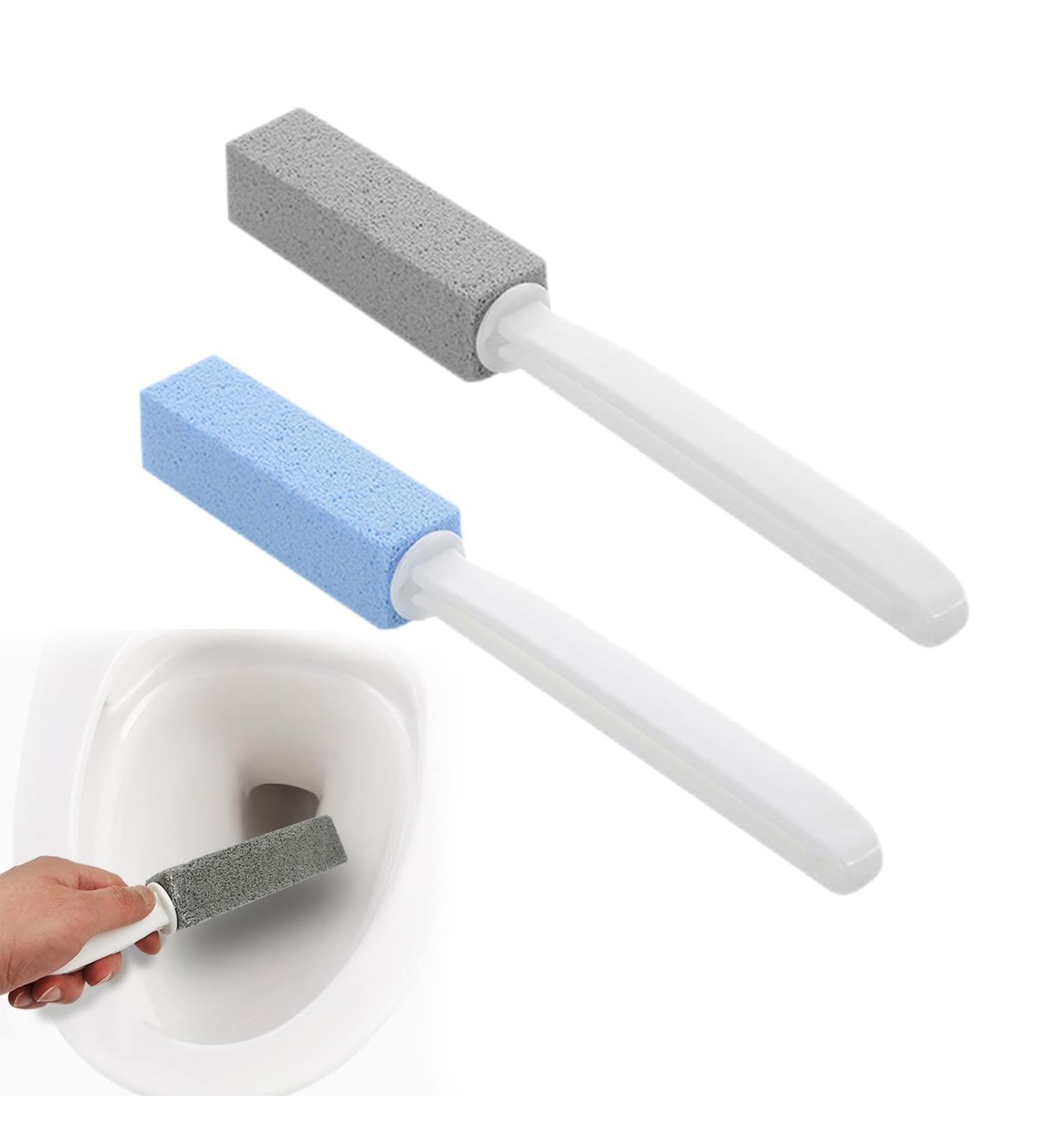 Pumice Stone for Toilet Toilet Limescale Remover 2 Pack Handle Toilet Bowl Cleaner Hard Water Build Up Remover with Ergonomic Handle for Kitchen/Bath/Pool/Household Cleaning Gray+Blue - Buy Online on SooperMarket.com