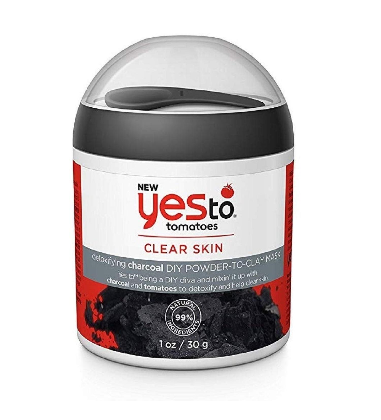 Yes To Tomatoes Detoxifying Charcoal DIY Powder-To-Clay Mask - 1oz | Detox & Clean Skin for All Skin Types | International Shipping Available - Buy Online on SooperMarket.com