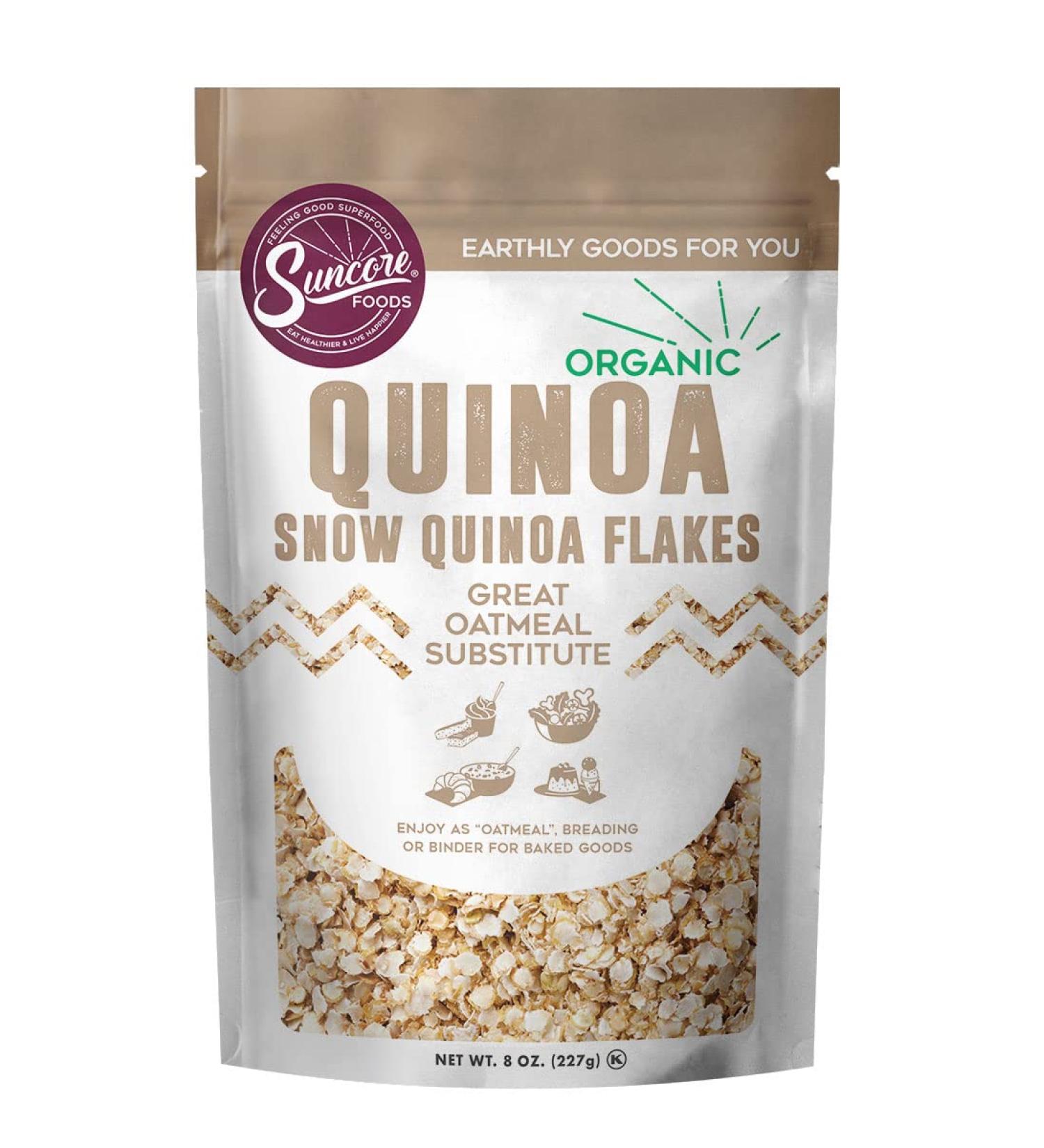 Suncore Foods Organic Quinoa Flakes 8oz - Gluten-Free, Non-GMO, Kosher - Buy Online on SooperMarket.com