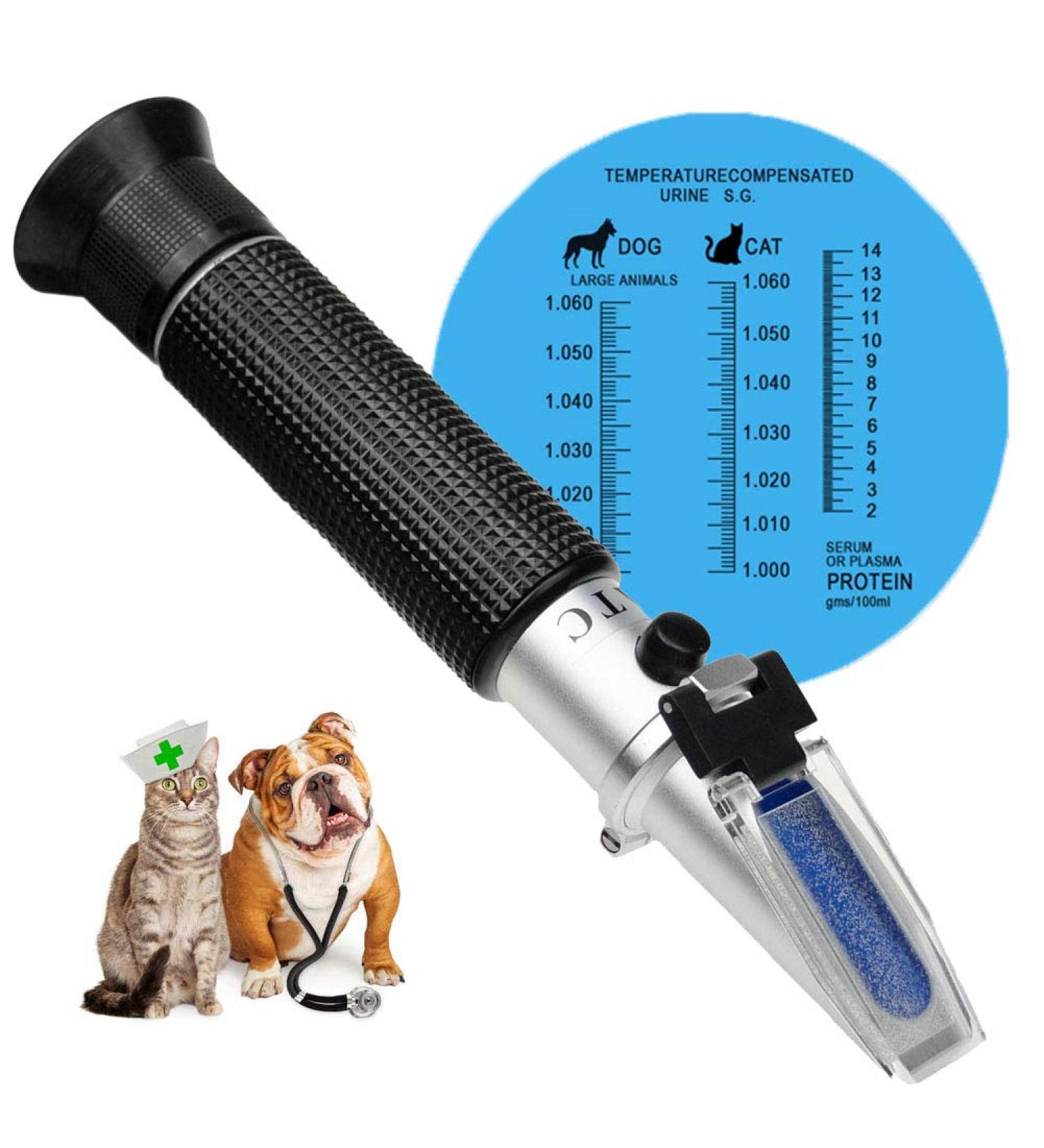 3-in-1 Animal Clinical Refractometer - Measure Urine Specific Gravity and Serum Protein | Ideal for Veterinary and Pet Owners - Buy Online on SooperMarket.com