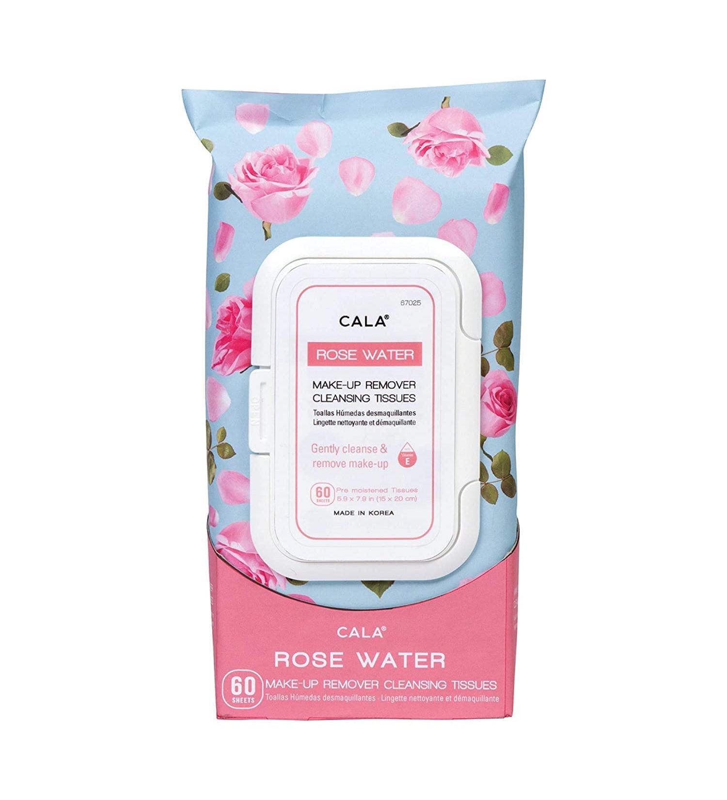 Cala Rose water make-up remover cleansing tissues 60 count 60 Count