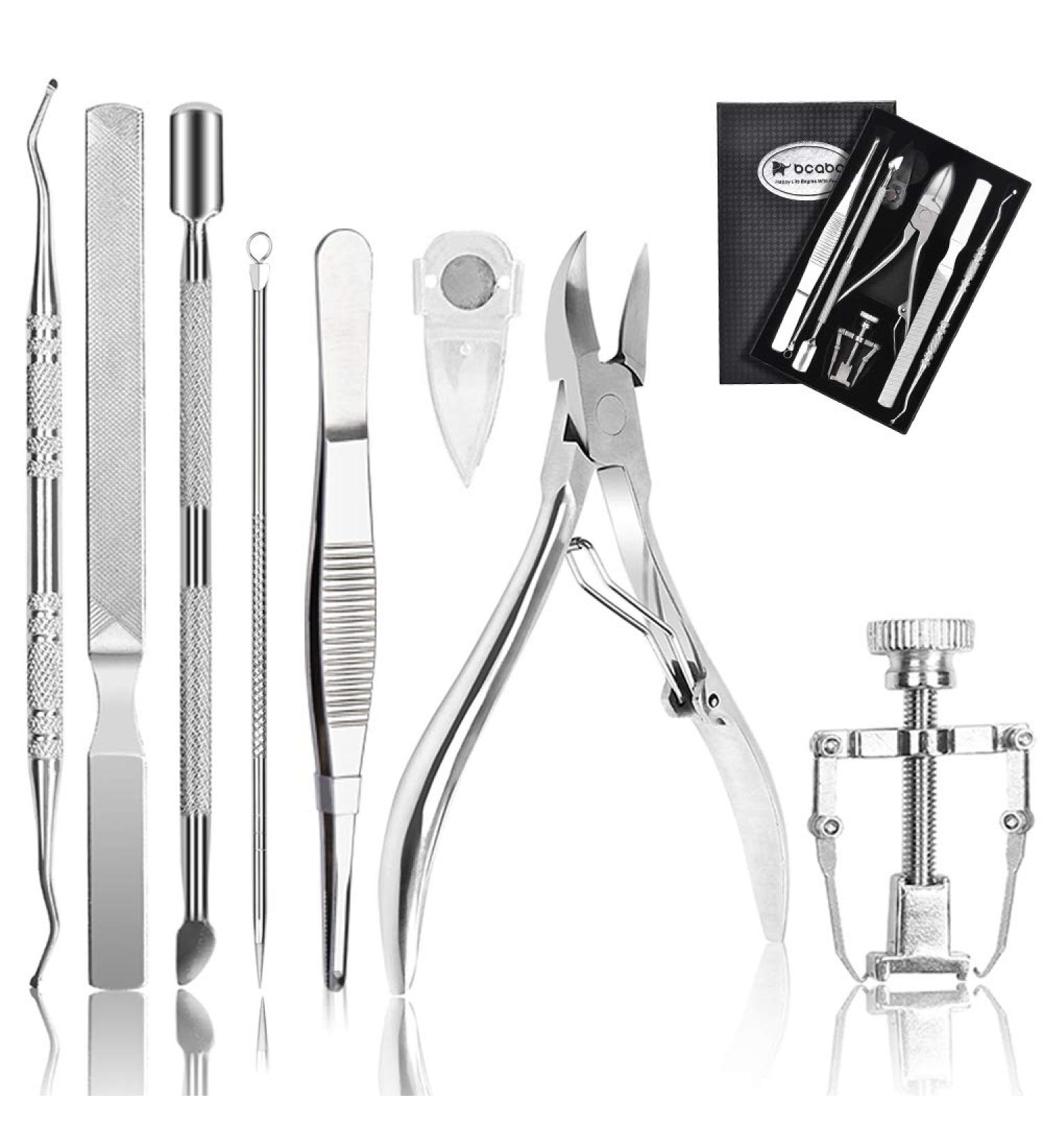Premium 8Pcs Ingrown Toenail Tools Kit for Nail Treatment - Correction Clippers, File Lifter, Professional Pedicure Tool - Buy Online on SooperMarket.com