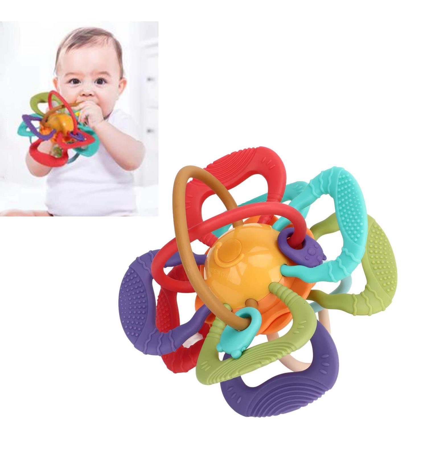 Baby Teething Toy Plastic Cement Baby Teether Teethers Baby Sensory Toys Ball for Children Infant - Buy Online on SooperMarket.com