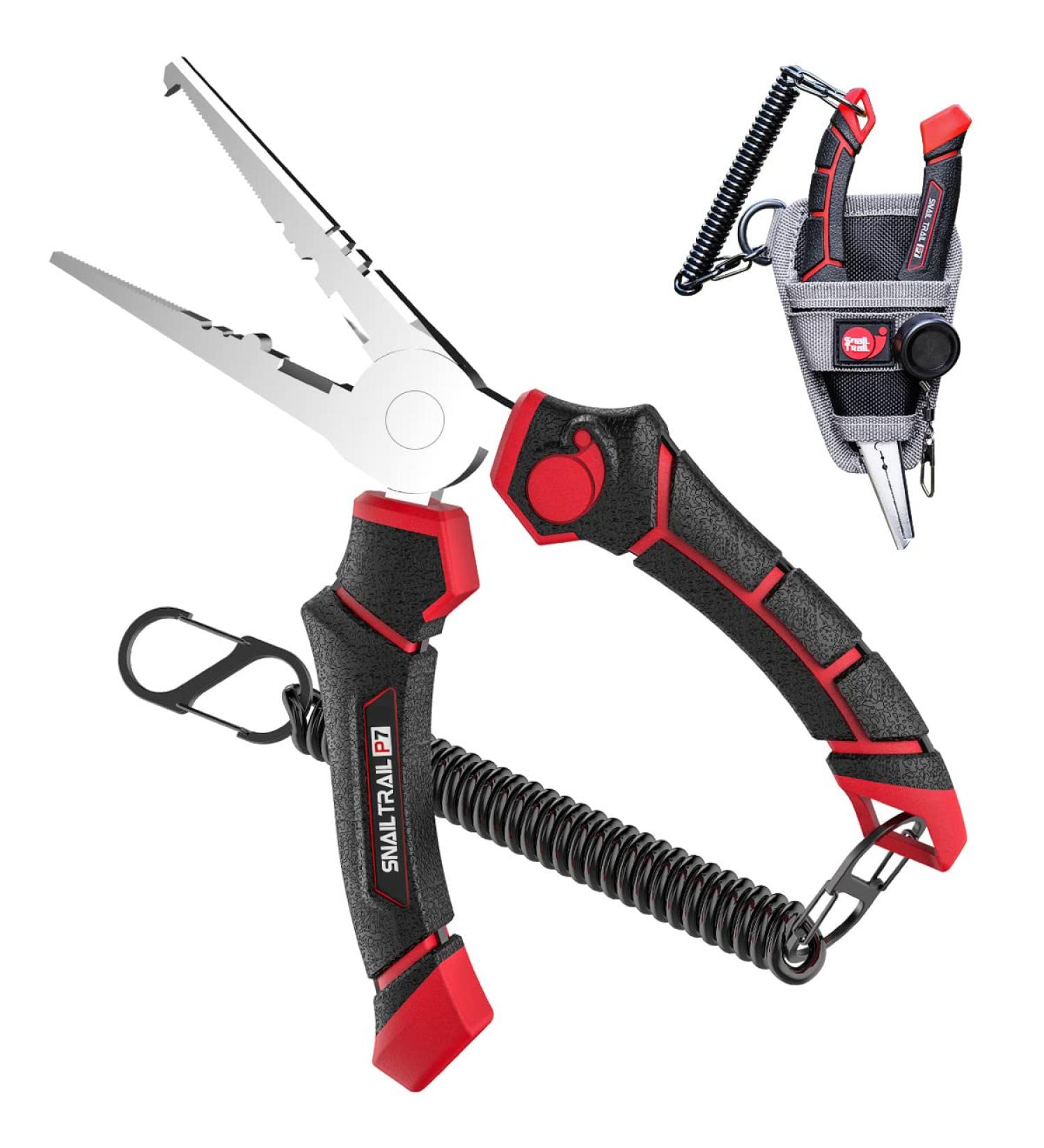 SNAIL TRAIL 7'' Split Ring Saltwater Fishing Pliers with Sheath & Lanyard  Hook Remover Gear  Fish Lip Gripper Grabber  Side Wire Cutters  Crimping Tools  Catfish Tackle Equipment A: Pliers - Buy Online on SooperMarket.com