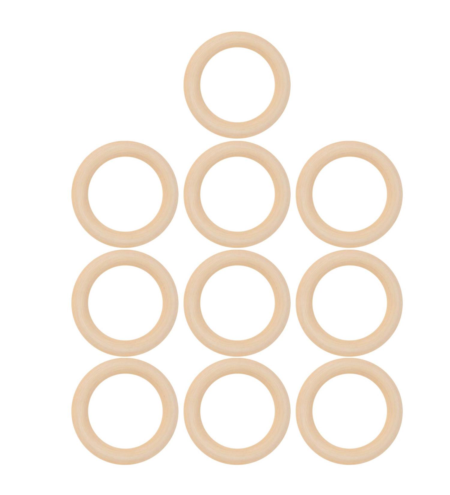10 Pack Wooden Baby Teethers - 65mm Maple Teething Toys for DIY Crafts - Beige Baby Teethers - International Shipping - Buy Online on SooperMarket.com