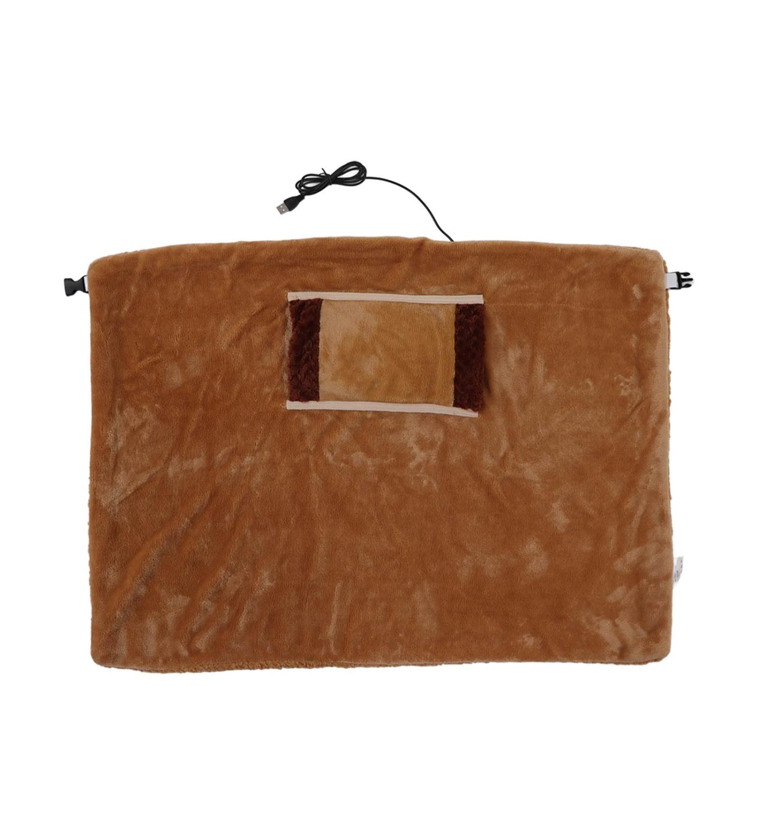 Heated Warm Scarf - 5V Low Voltage USB Flannel Heating Blanket for Home & Office - Safe & Multifunctional | Brown - Buy Online on SooperMarket.com