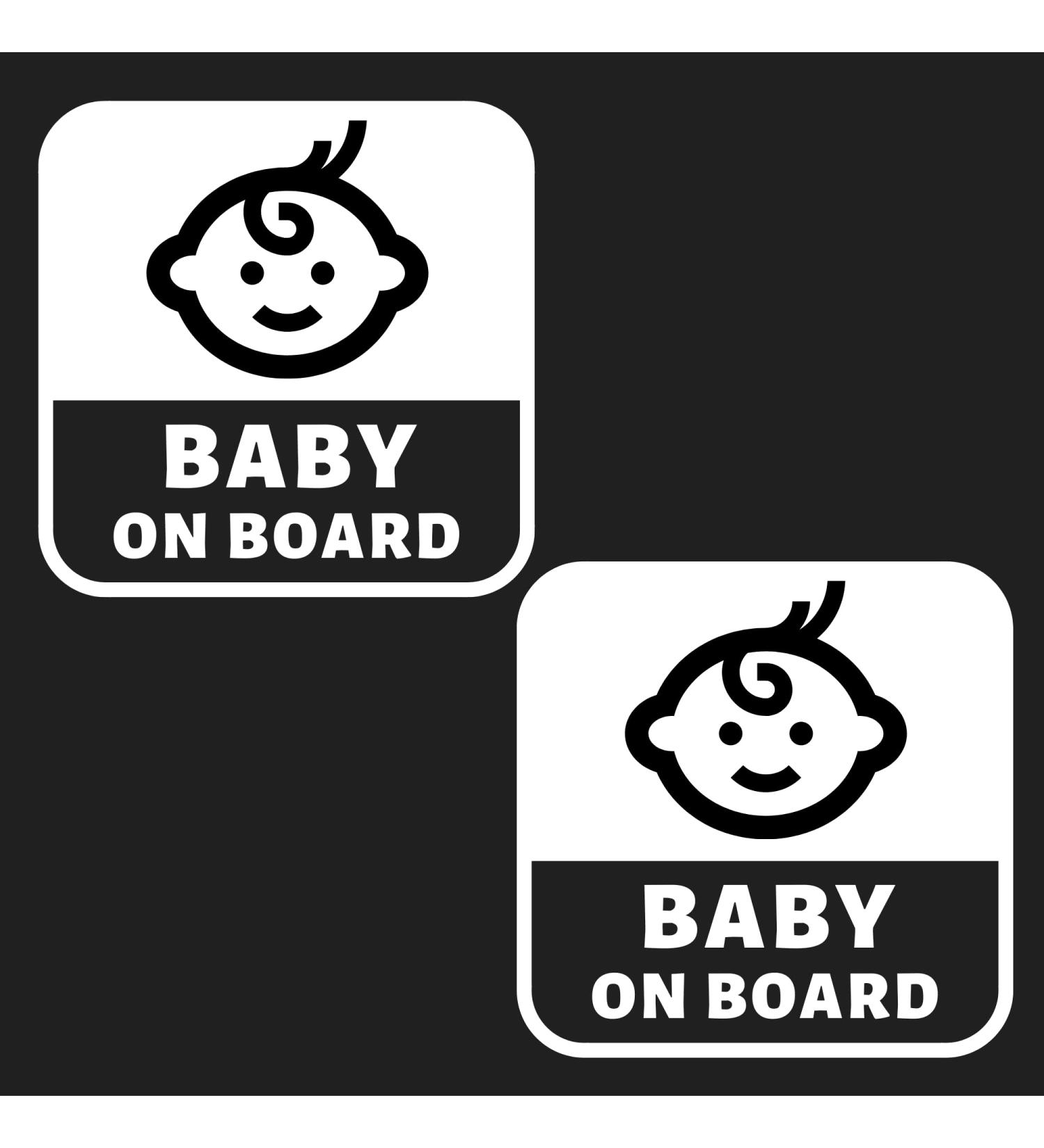 Buy 2 Pieces Baby on Board Car Stickers - 120mm x 120mm | International Shipping Available - Buy Online on SooperMarket.com