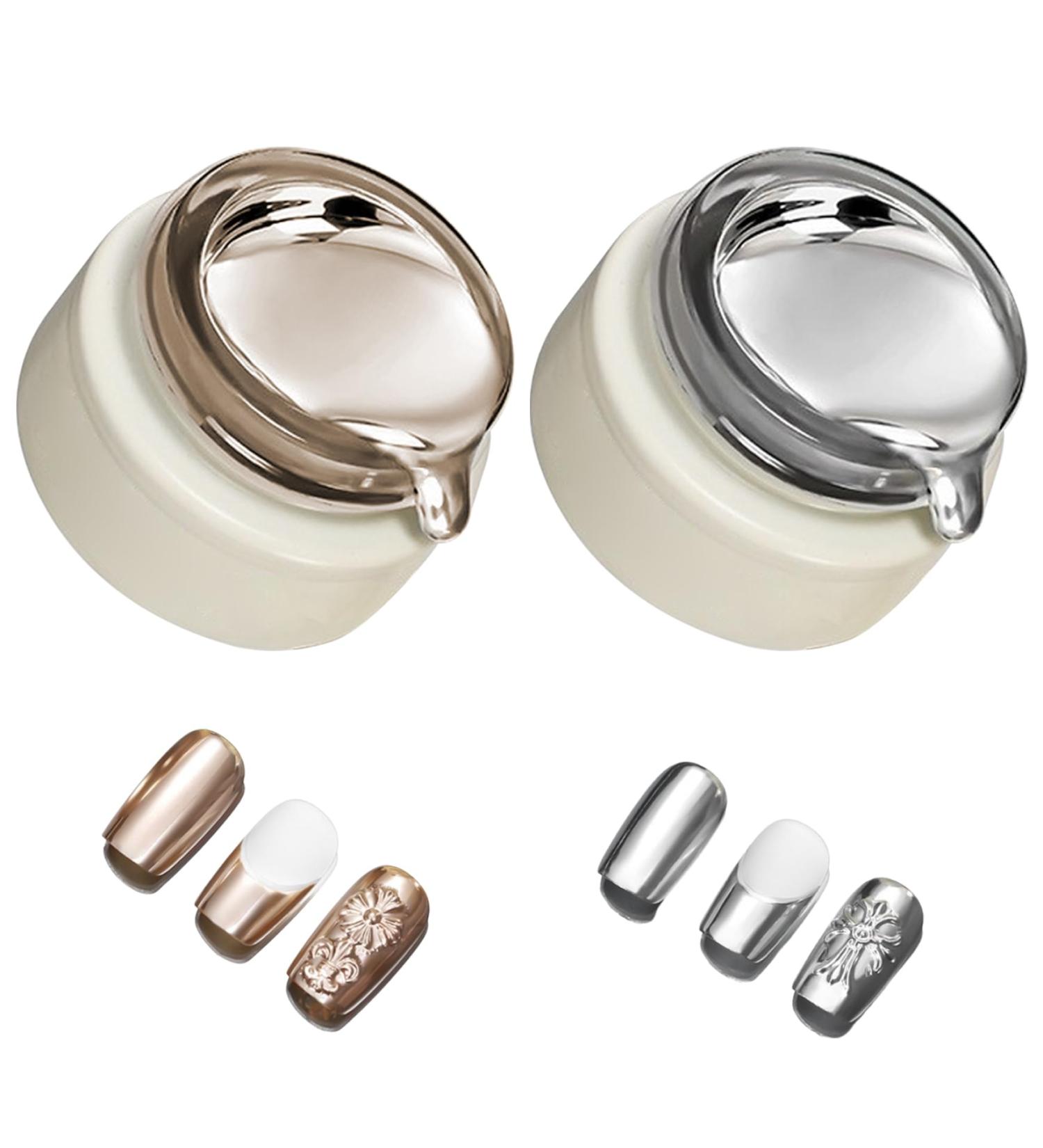 Metallic Painting Gel 8ML Golden Painted Gel Nail Polish 2Pcs Chrome Gel Nail Polish 3D Mirror Effect Painting Metallic Gel Polish for Flower Lines Drawing Nail Art Polilsh - Buy Online on SooperMarket.com