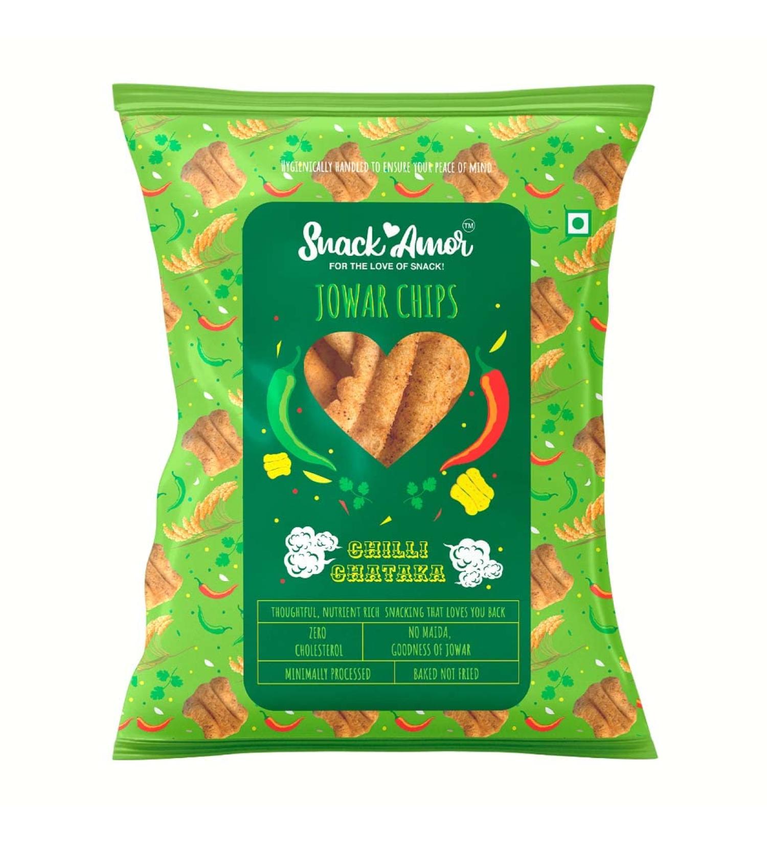 SnackAmor Jowar Chips Value Packs Chilli Chataka 25g - Buy Online on SooperMarket.com
