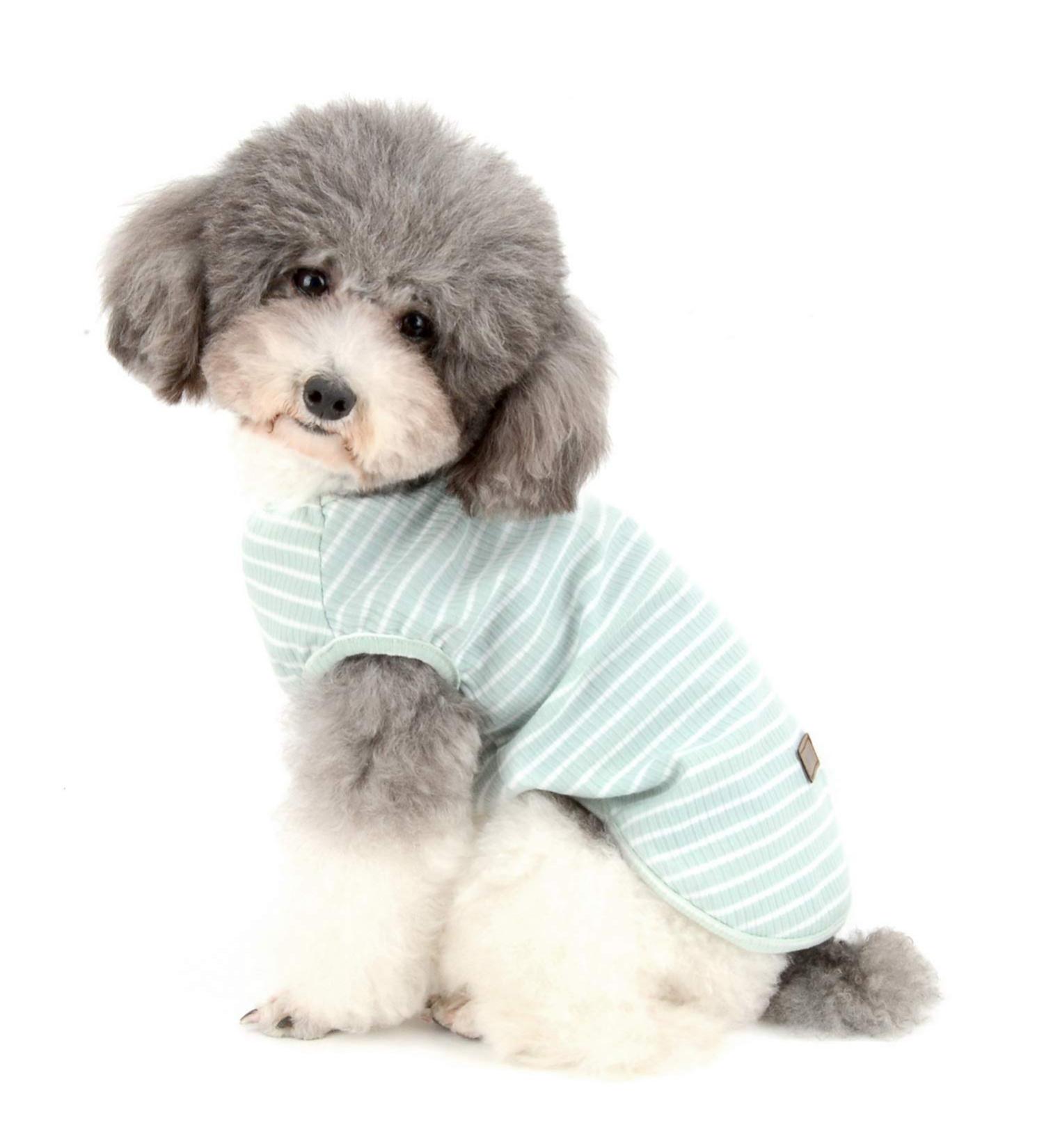 Zunea Striped Dog Shirt for Small Pets - Summer Cotton Tank Top for Dogs & Cats Soft Vest for Chihuahuas - Size L (1 Pack) - Buy Online on SooperMarket.com