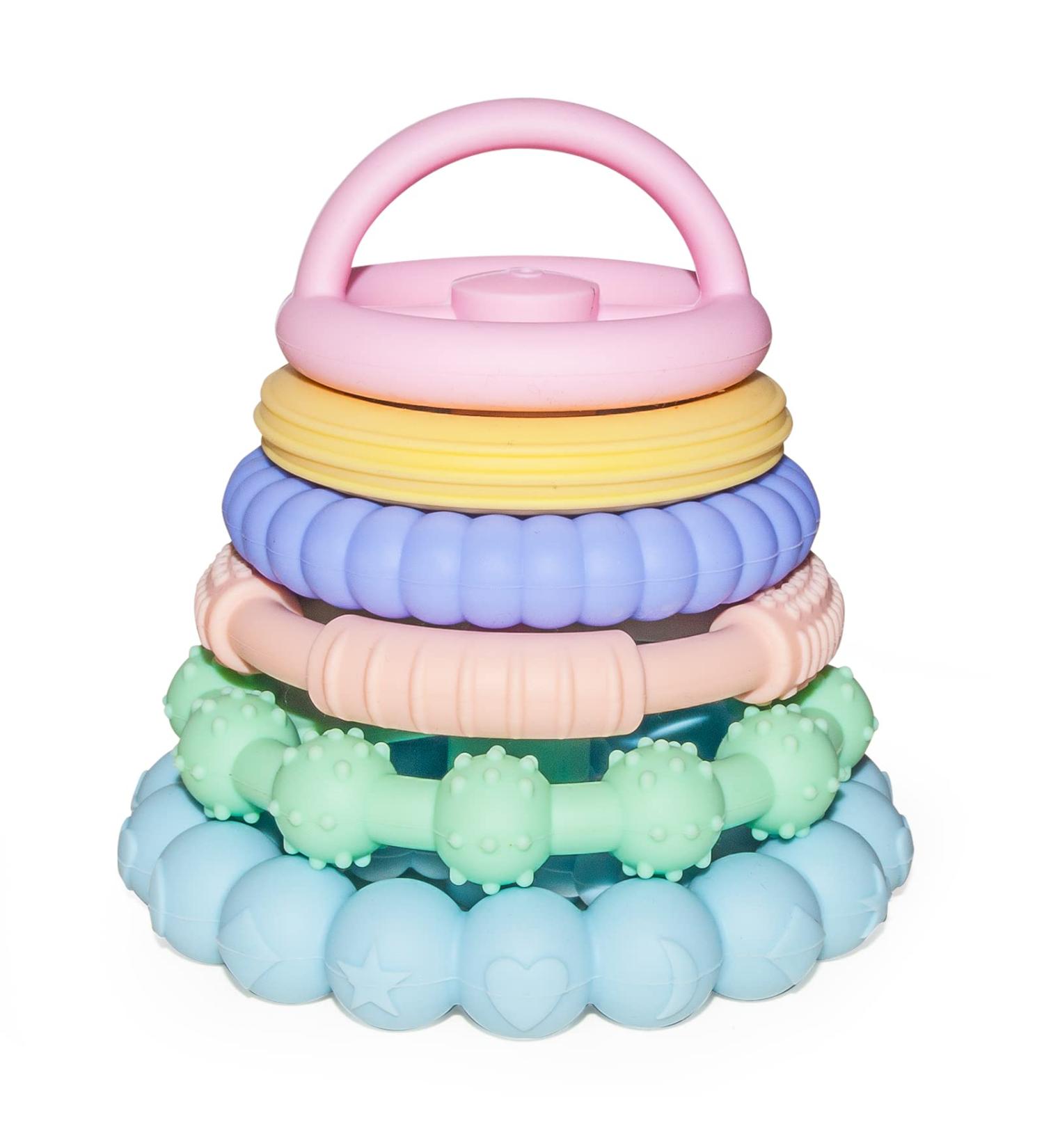 Silicone Stacking Toy for Teething | Fun & Interactive Developmental Toy (Pastel 1) - Buy Online on SooperMarket.com