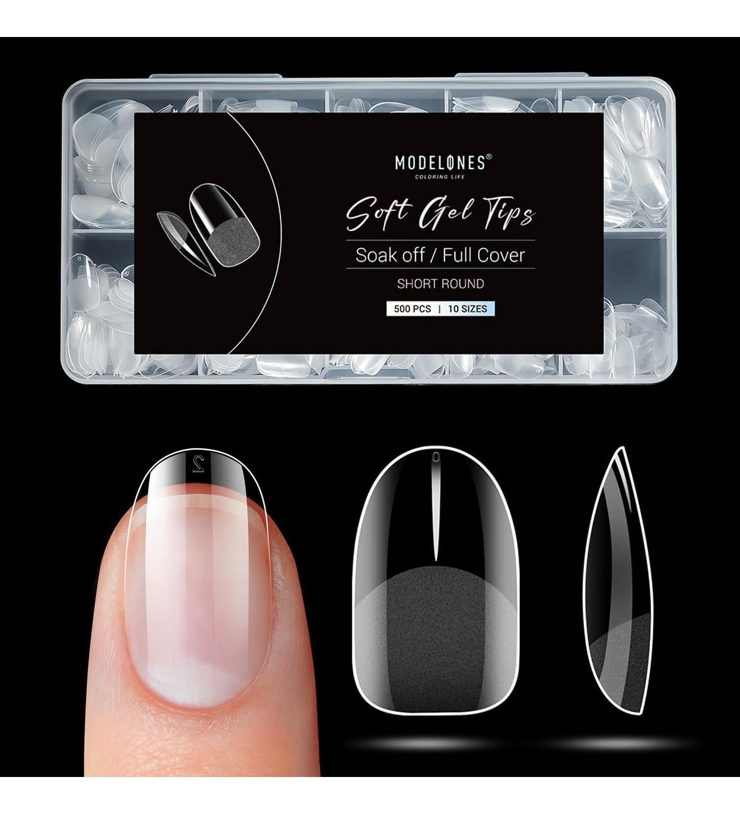 Modelones 500PC Nail Tips Set - Full Cover Squoval Nail Tips for DIY & Nail Studios | 10 Sizes Short Half Matte International Shipping - Buy Online on SooperMarket.com