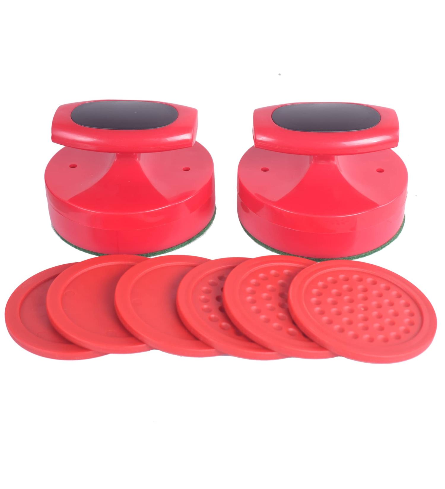 Plastic Air Hockey Strikers and Pucks Set - 2 Pushers and 6 Pucks Replacement for Game Tables - Buy Online on SooperMarket.com