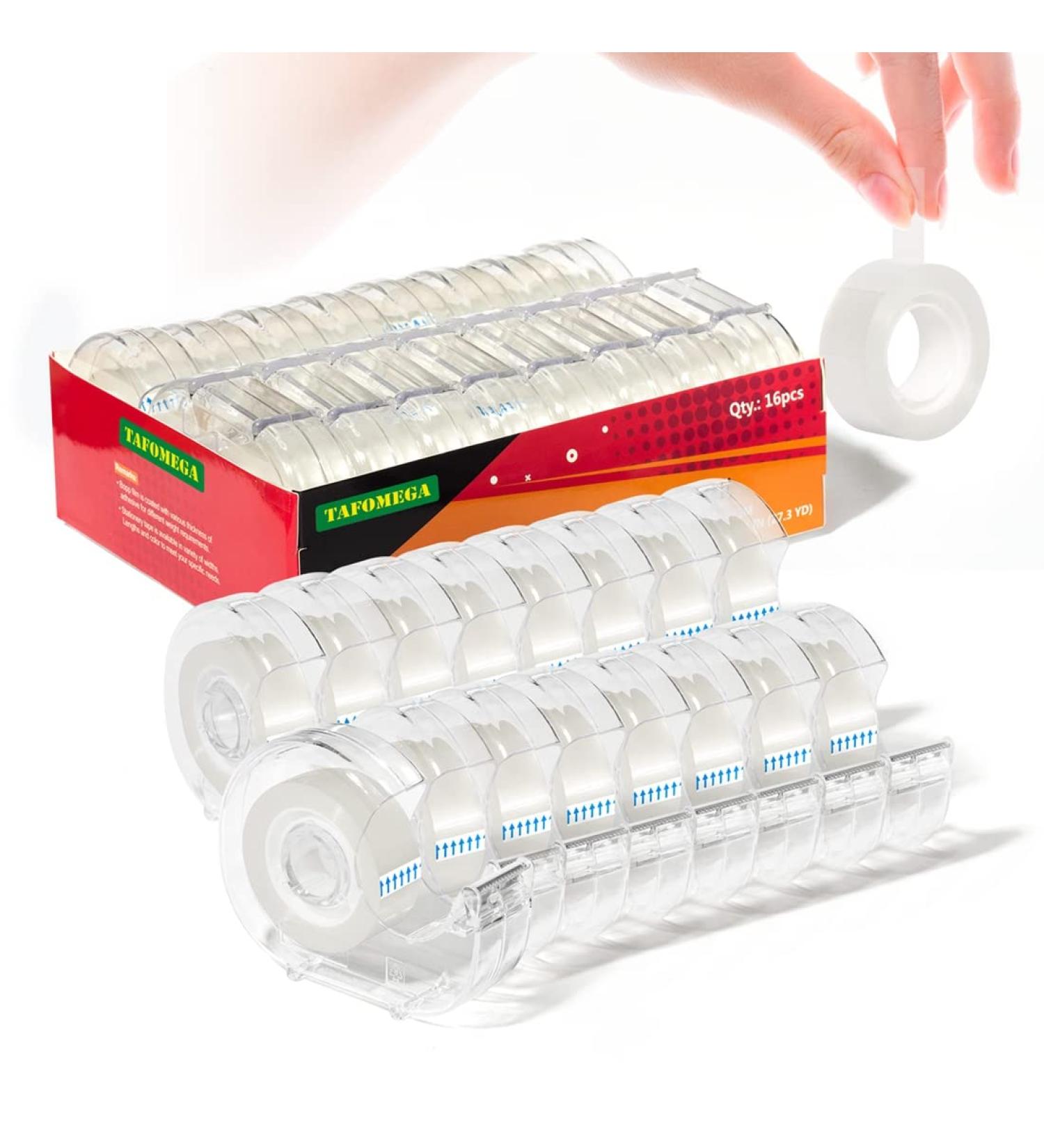 Clear Tape Rolls-Transparent Tape with Dispensers-Gift Wrap Tape Gift Tape Rolls for Home Store School-7/10 X 1000 Inches 16 Packs - Buy Online on SooperMarket.com