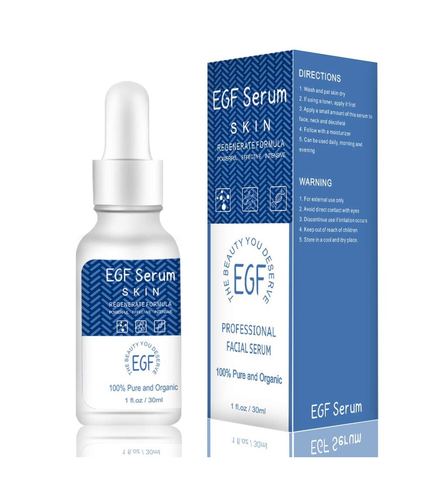 EGF Serum for Face - Brightening & Moisturizing Anti-Aging Treatment for All Skin Types - Reduces Wrinkles Hyperpigmentation & Dryness - For Face Neck & Chest - 1 fl oz - Buy Online on SooperMarket.com