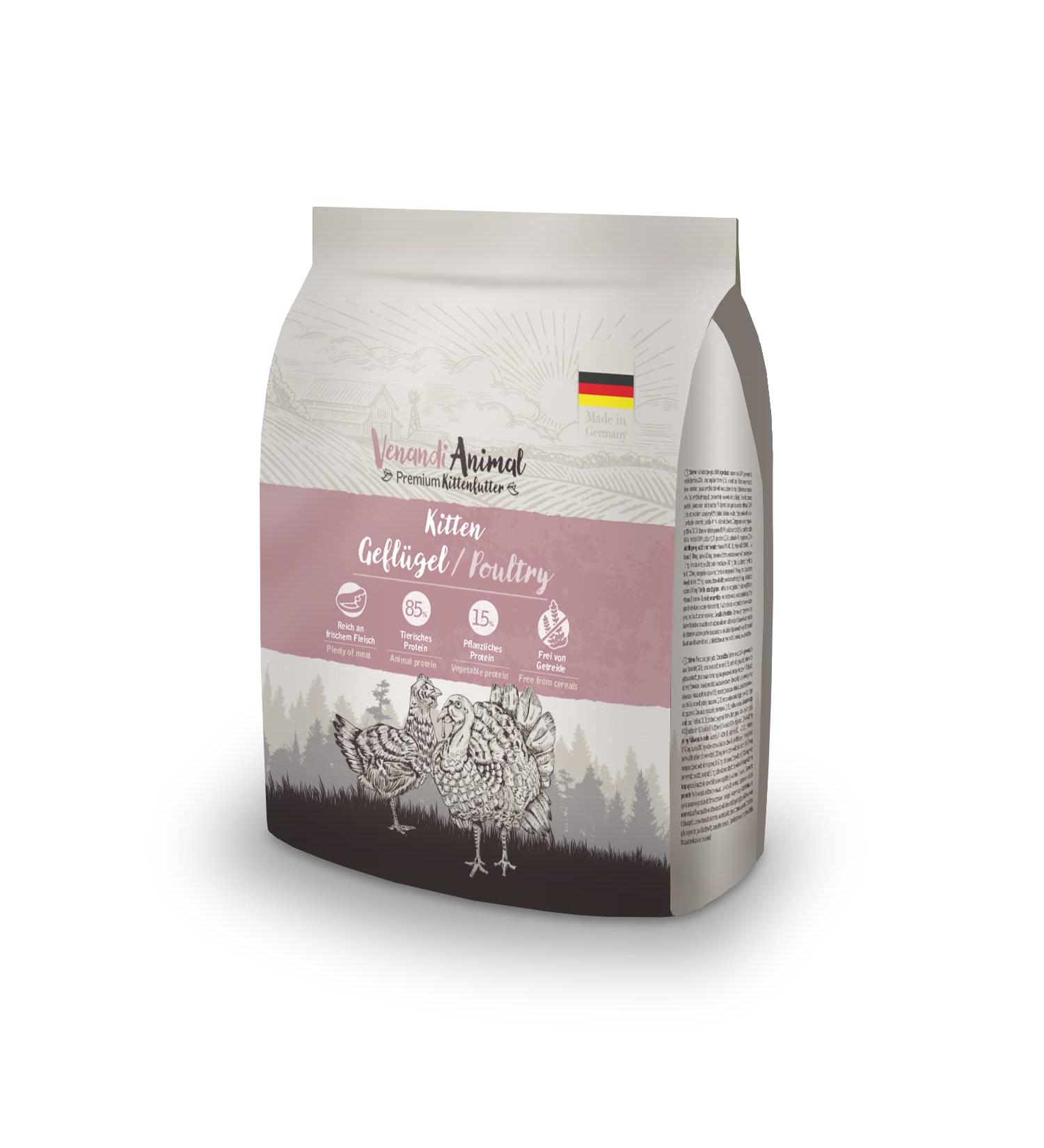 Venandi Animal Premium Cat Food for Kittens - Grain-Free Poultry with Fresh Meat | 300g Pack - Buy Online on SooperMarket.com
